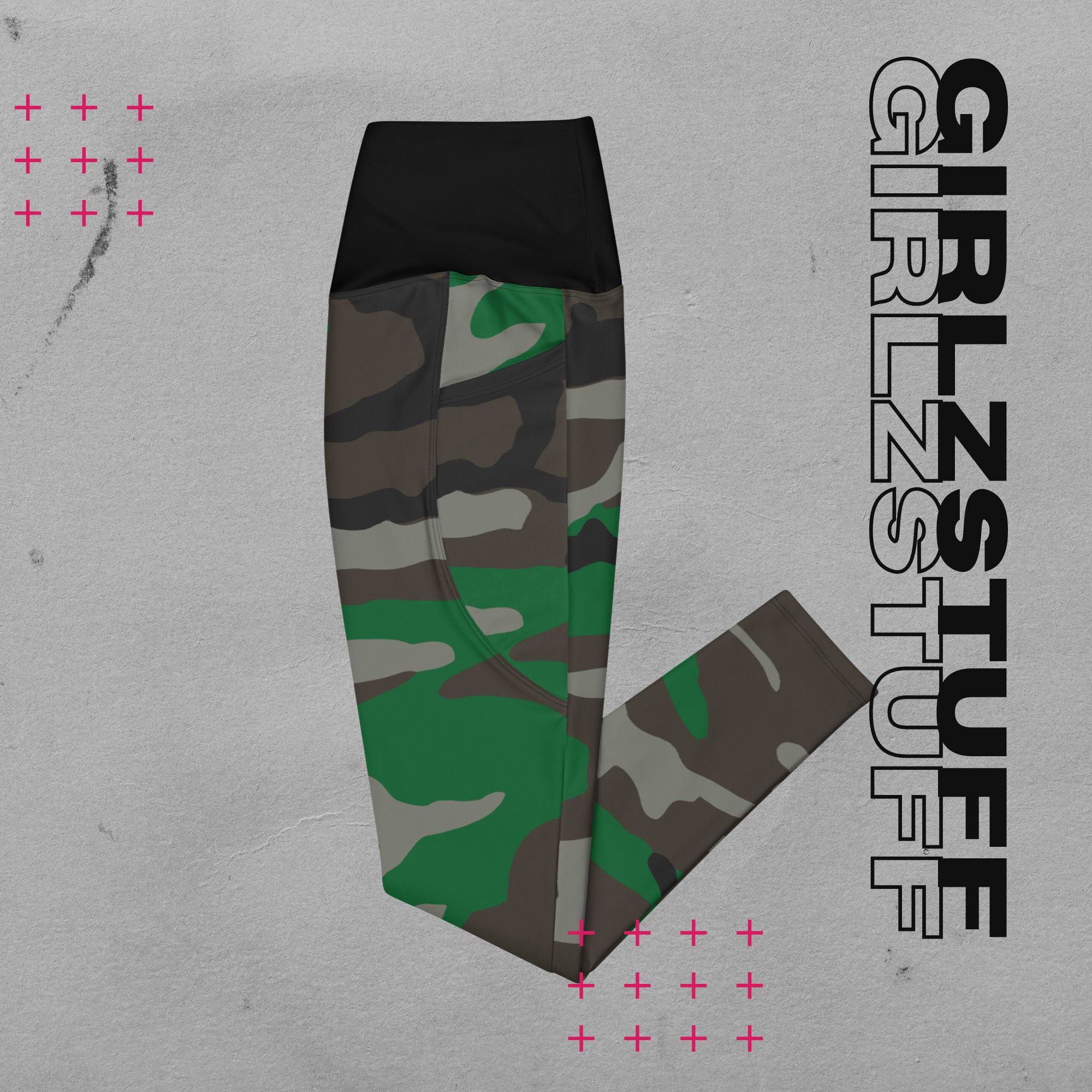 Camo Green Crossover Leggings mit V-Bund – Stylisch, praktisch, einfach wow