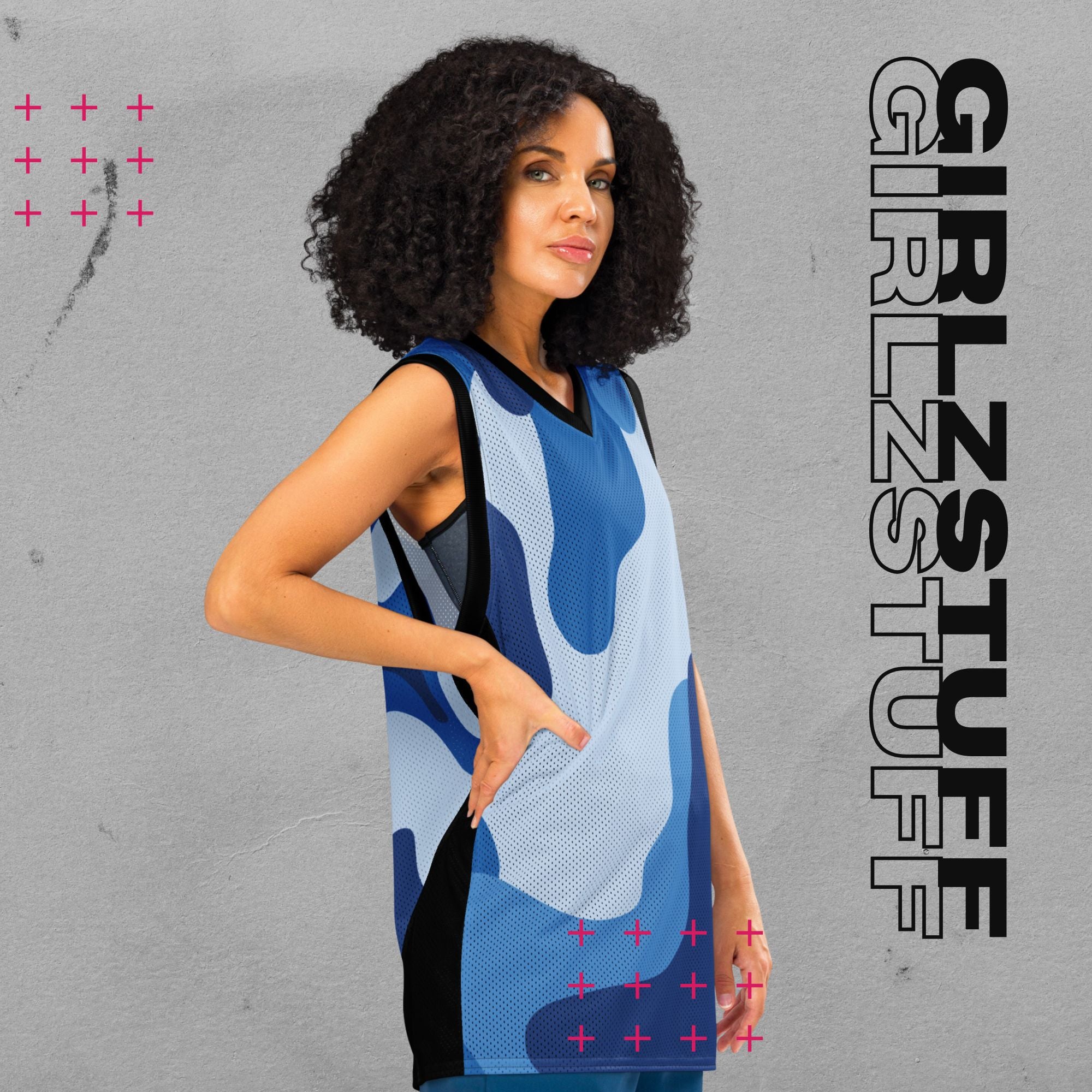 Camo Blue Basketball Jersey â FĂŒr Platz, Street & Girlz mit Haltung
