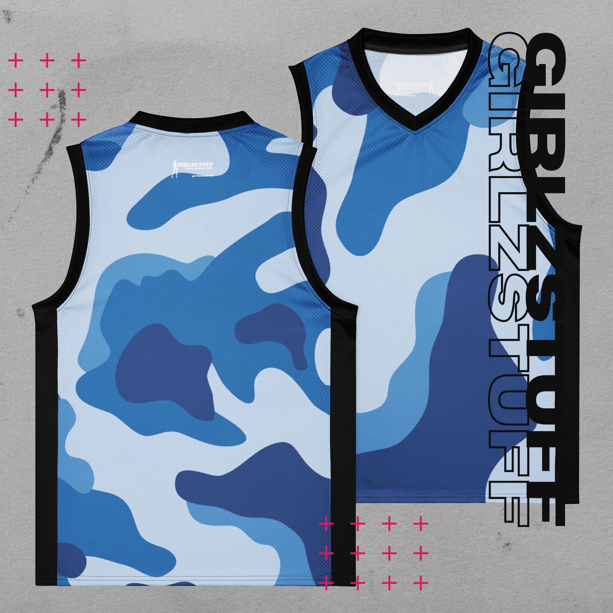 Camo Blue Basketball Jersey â FĂŒr Platz, Street & Girlz mit Haltung