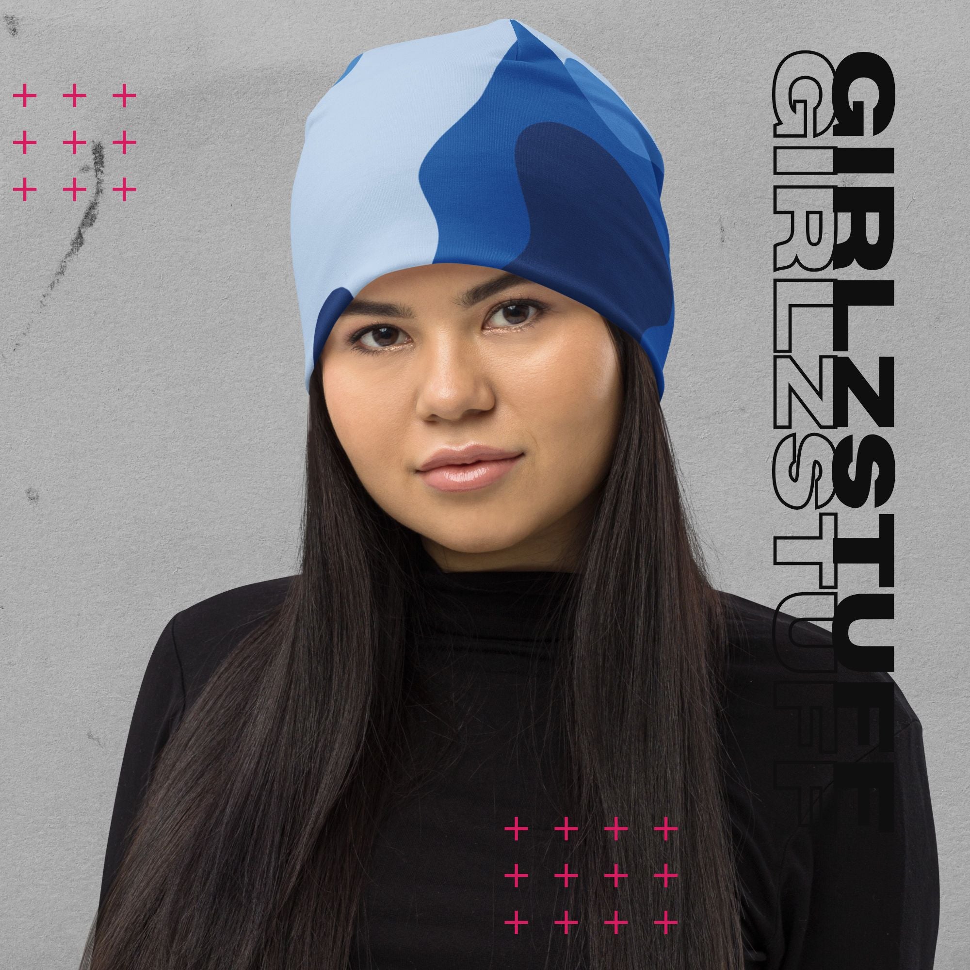 Camo Blue Beanie – Warm. Weich. Wild.