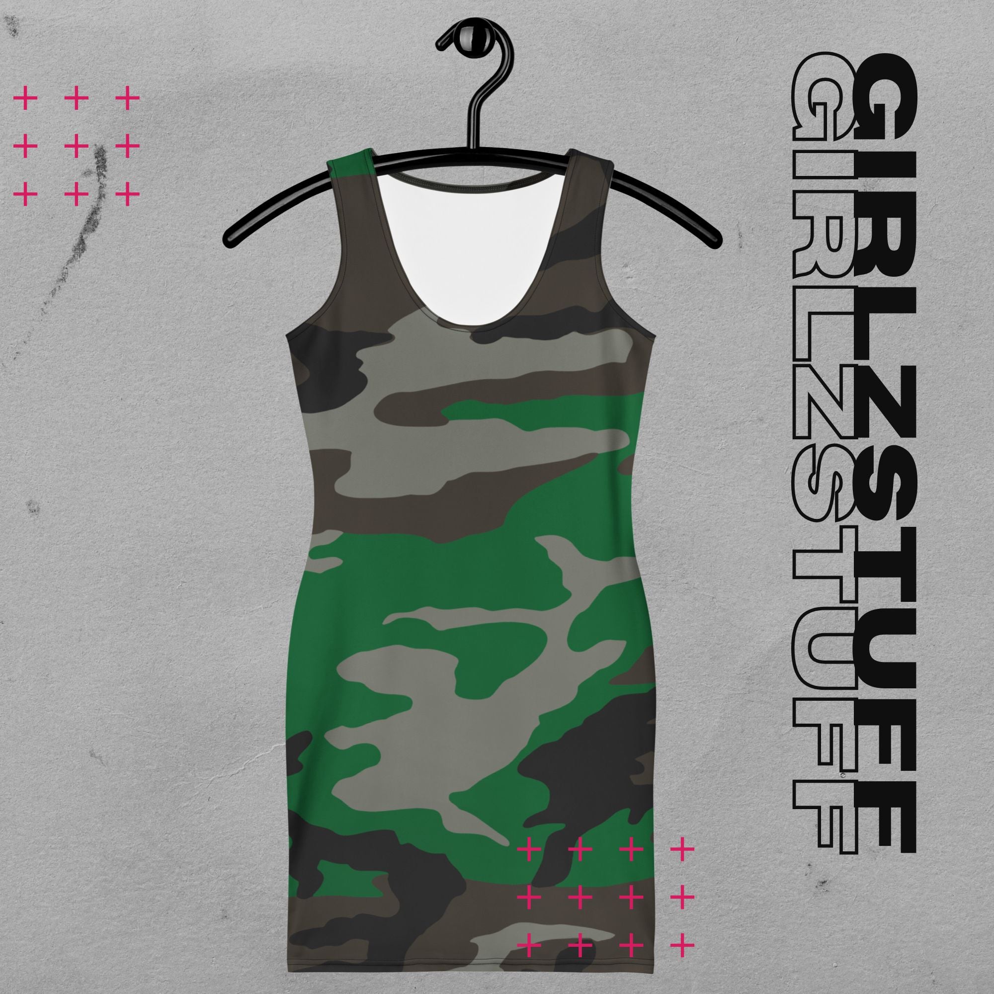 Camouflage Bodycon Mini Kleid – Figurbetont, Stylish & Komfortabel