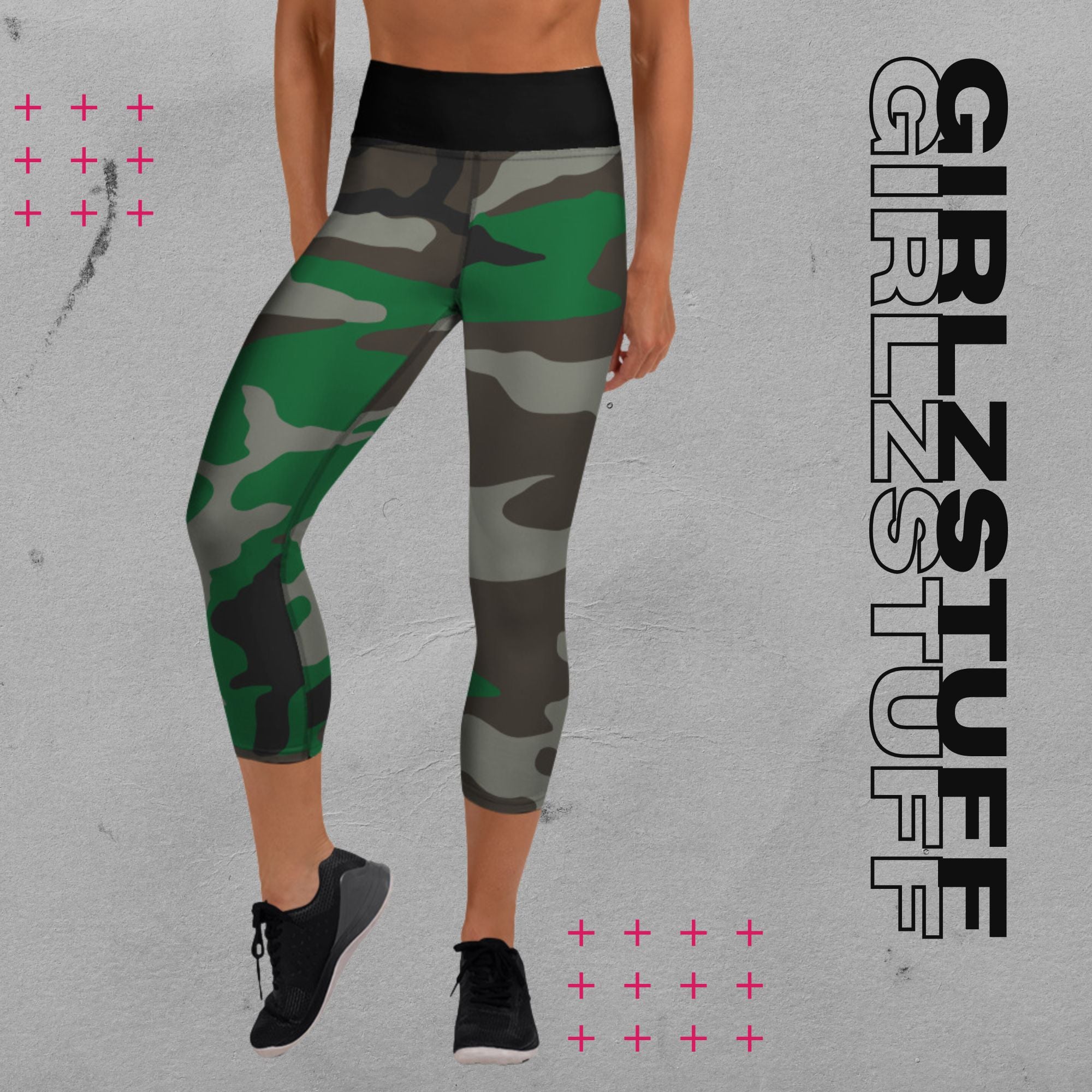 Camo Green Capri-Leggings – Power-Moves in halber Länge