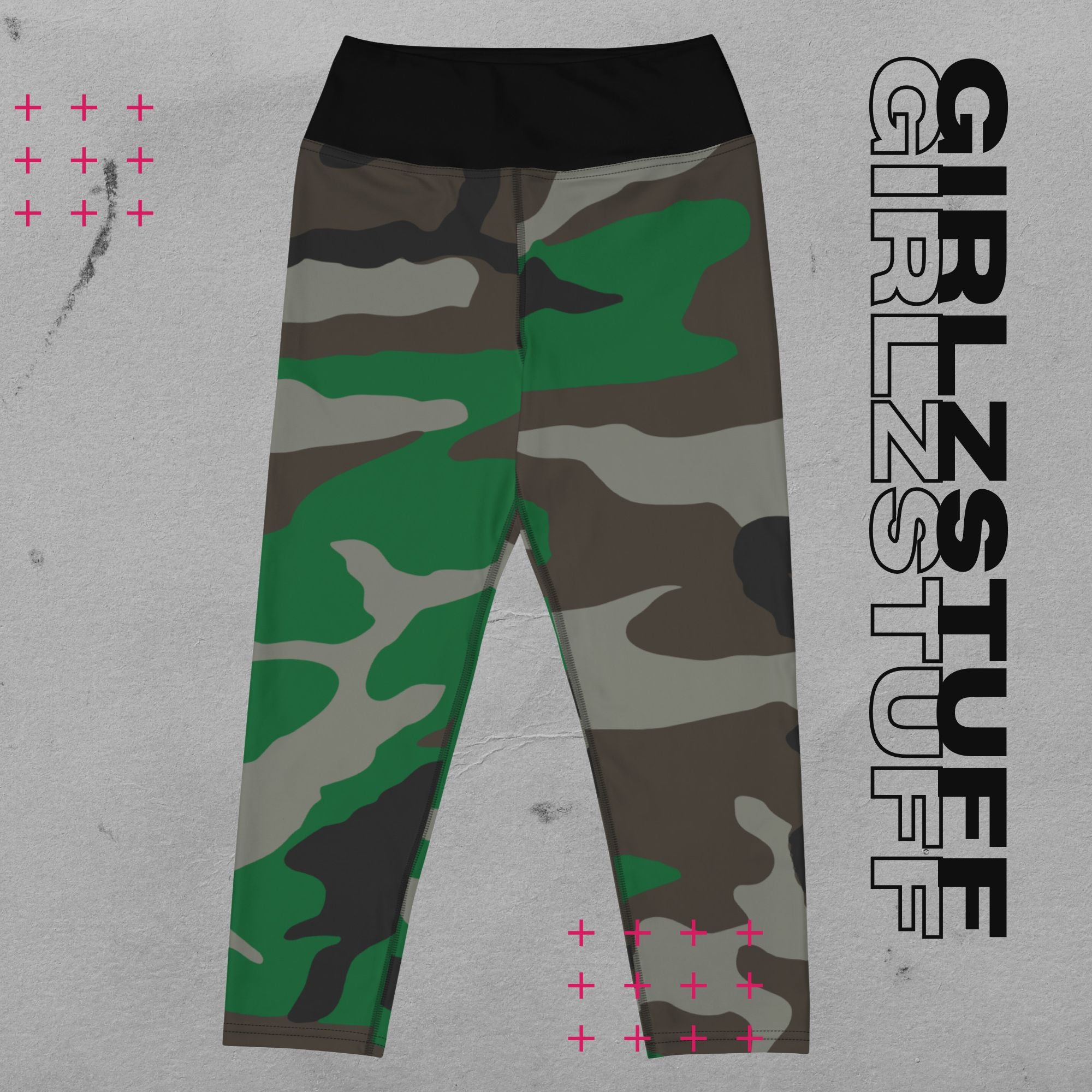 Camo Green Capri-Leggings – Power-Moves in halber Länge
