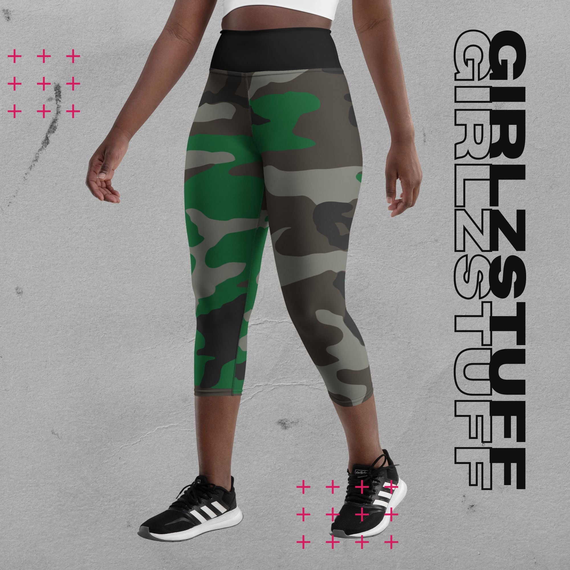 Camo Green Capri-Leggings – Power-Moves in halber Länge