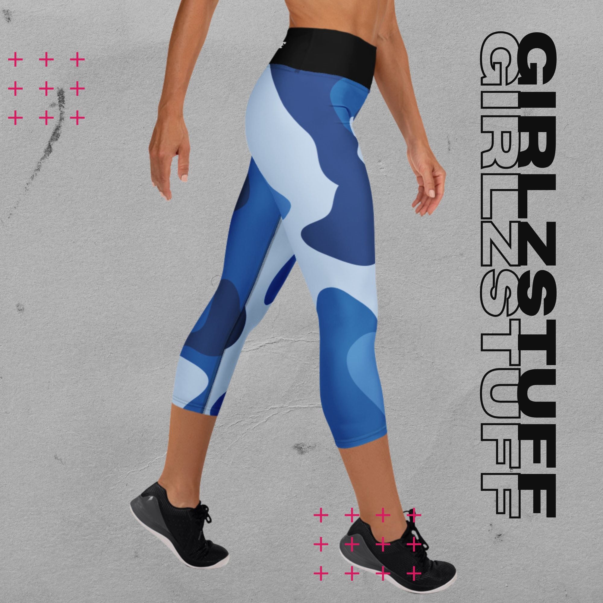 Camo Blue Capri-Leggings – Power-Moves in halber Länge