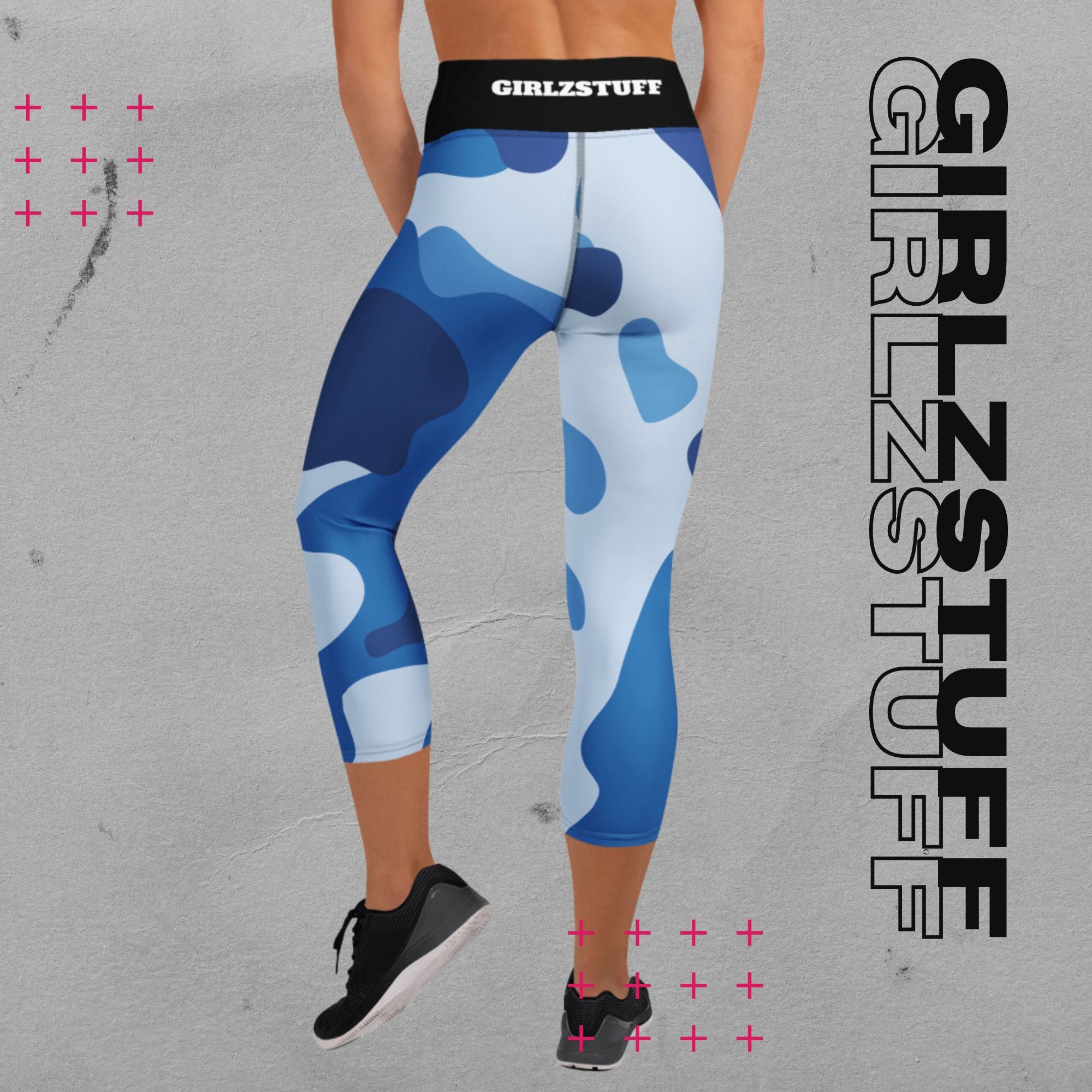 Camo Blue Capri-Leggings – Power-Moves in halber Länge