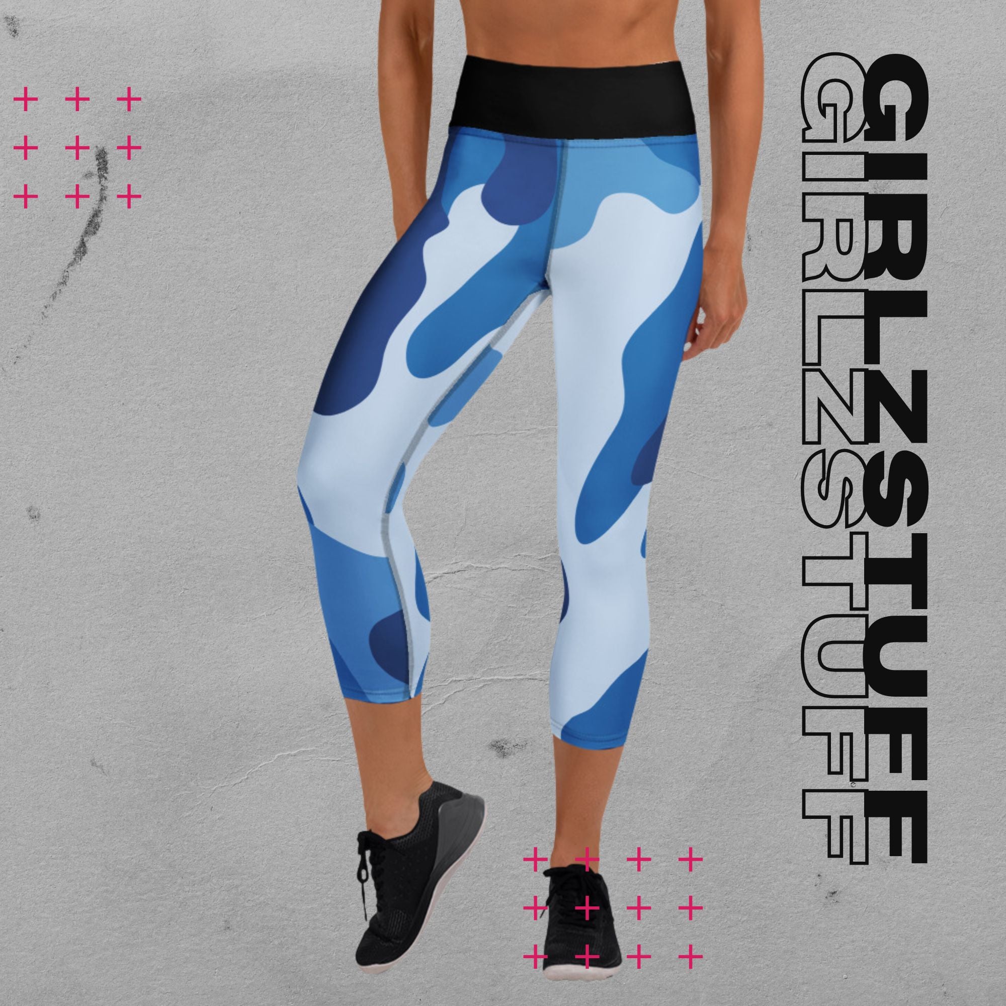 Camo Blue Capri-Leggings – Power-Moves in halber Länge