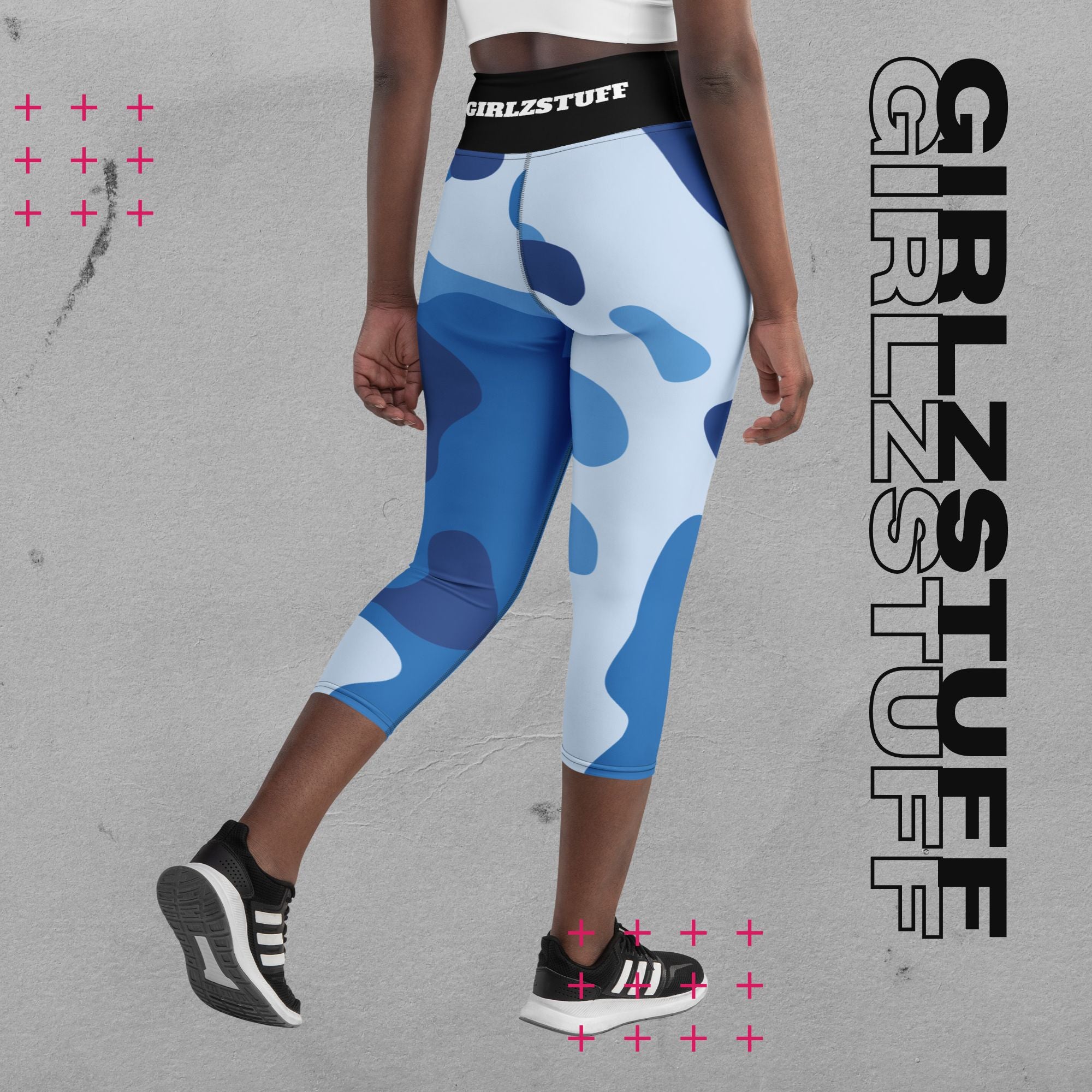 Camo Blue Capri-Leggings – Power-Moves in halber Länge