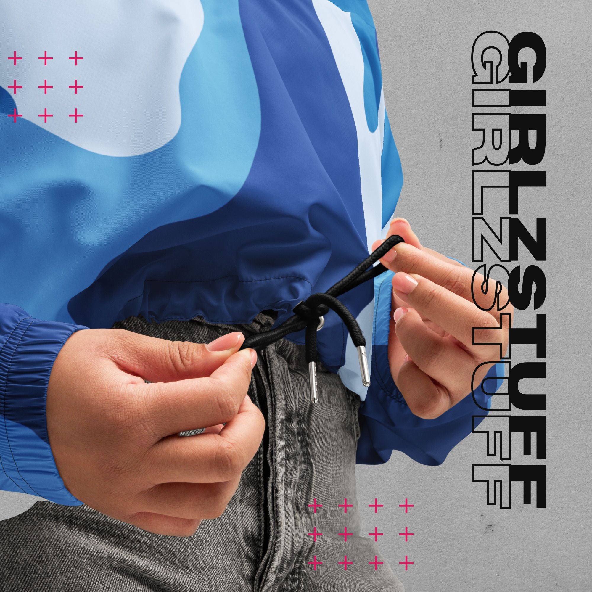 Camo Blue Crop Windbreaker – Leicht, laut & ready für jedes Wetter