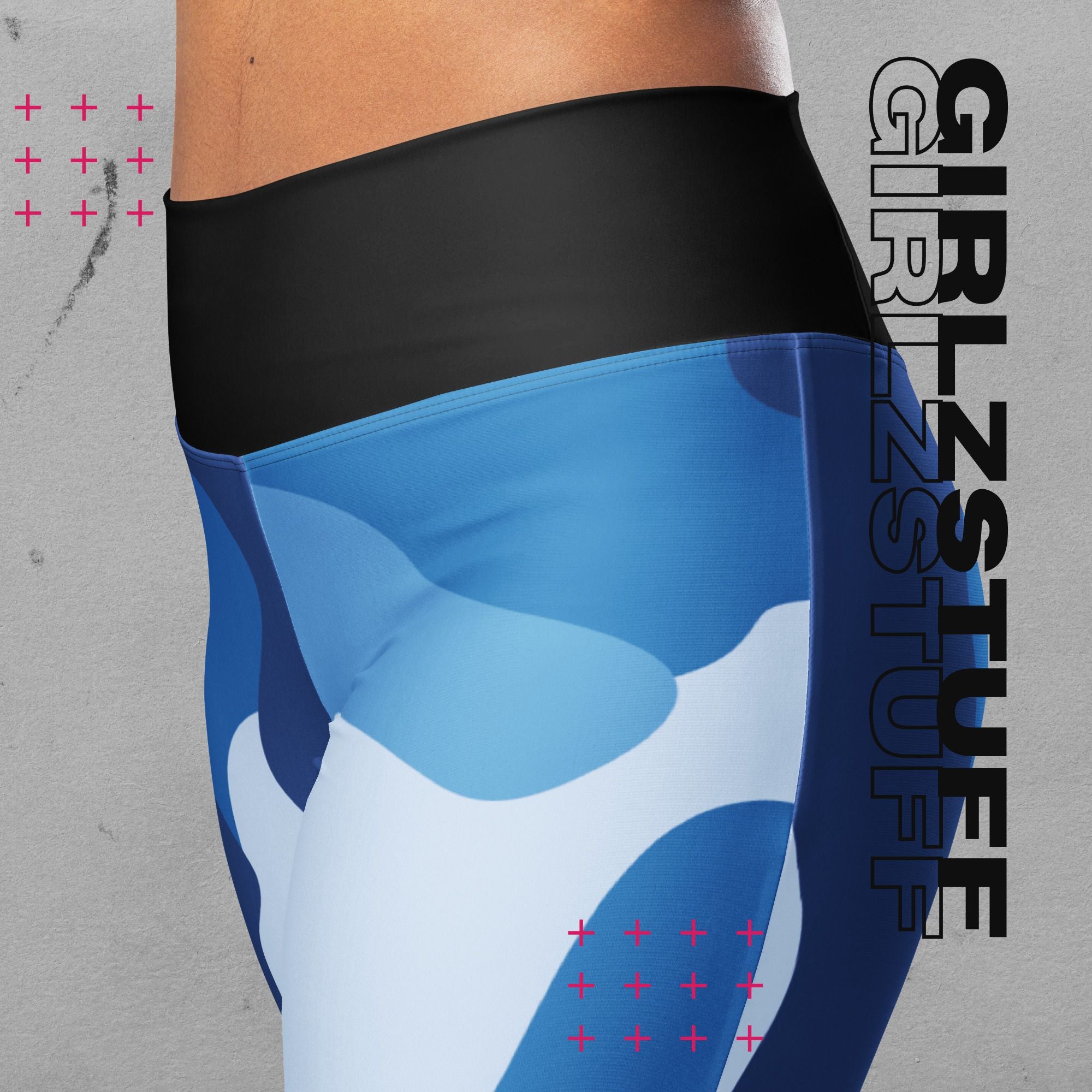 Camo Blue Flare Leggings – figure-hugging, bold & made to move - leggings with flare