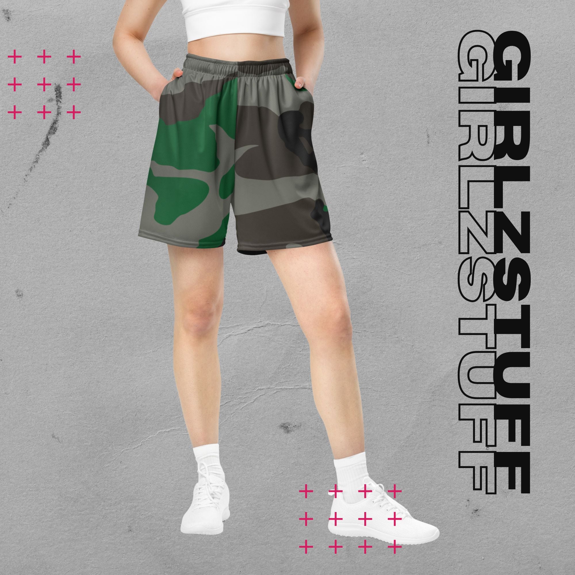 Camo Green Mesh Shorts – Für Girlz, die in Bewegung bleiben