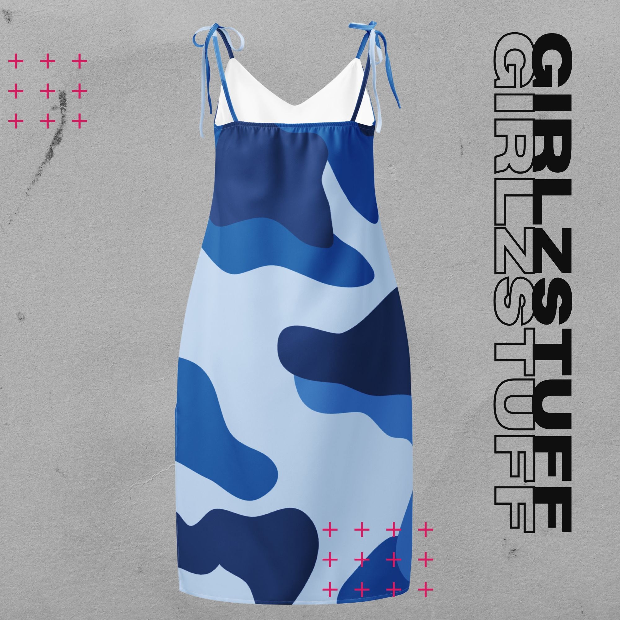 Camouflage Midikleid in Tarn Blau für Girlzpower 🌿✨ Dein Sommer-Look