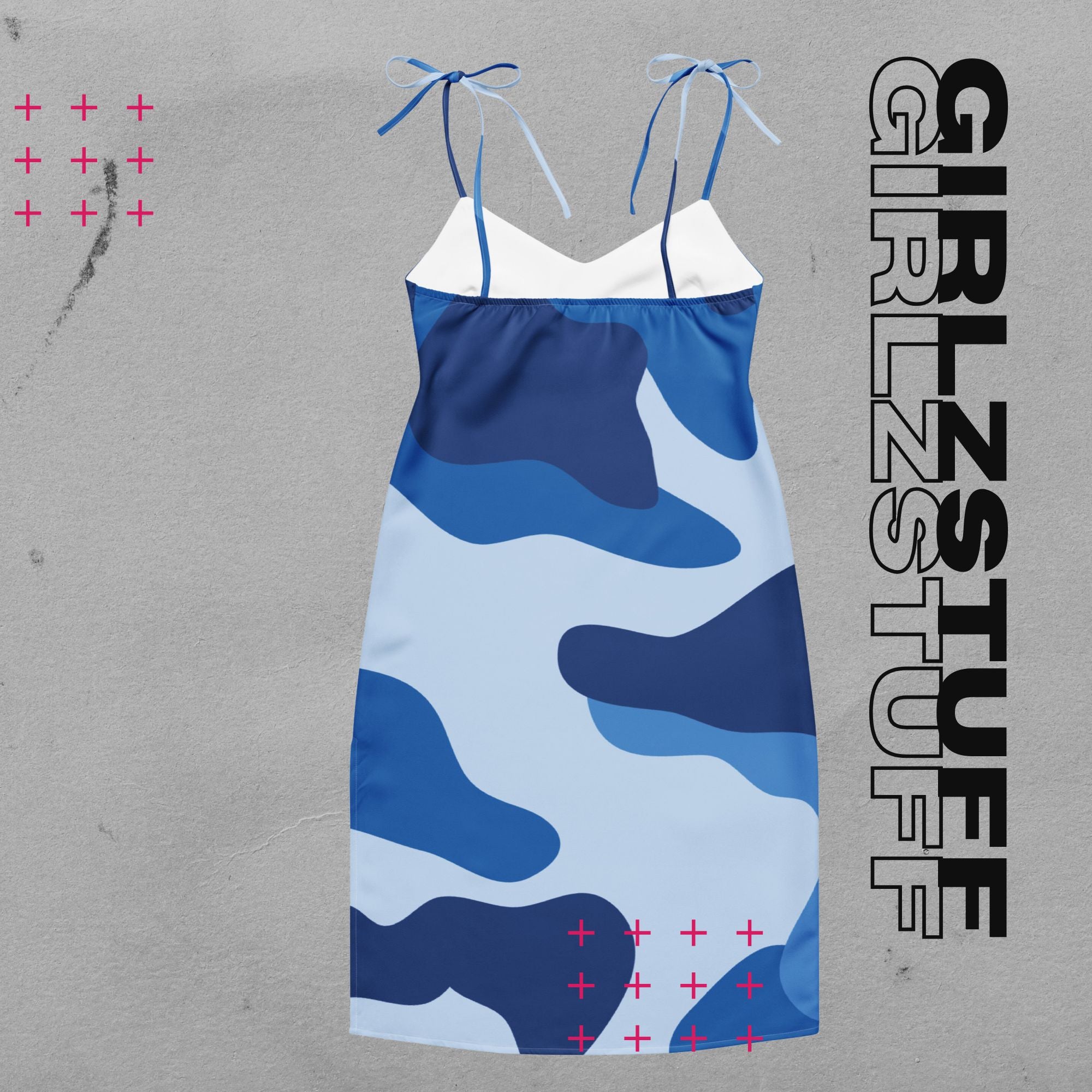 Camouflage Midikleid in Tarn Blau für Girlzpower 🌿✨ Dein Sommer-Look