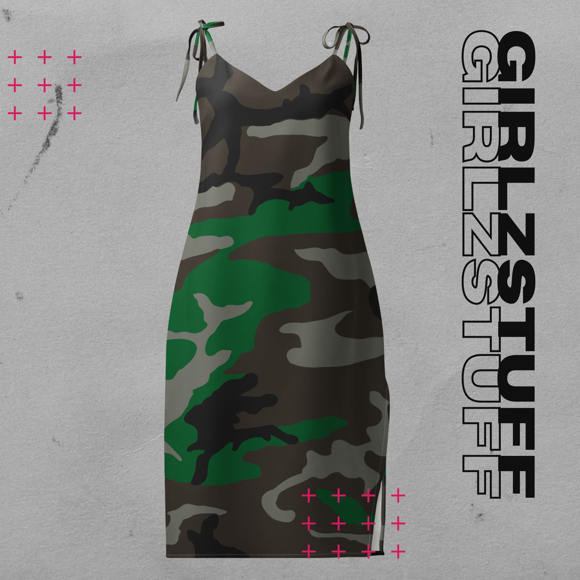 Camouflage Midikleid in Tarn Grün für Girlzpower 🌿✨ Dein Sommer-Look