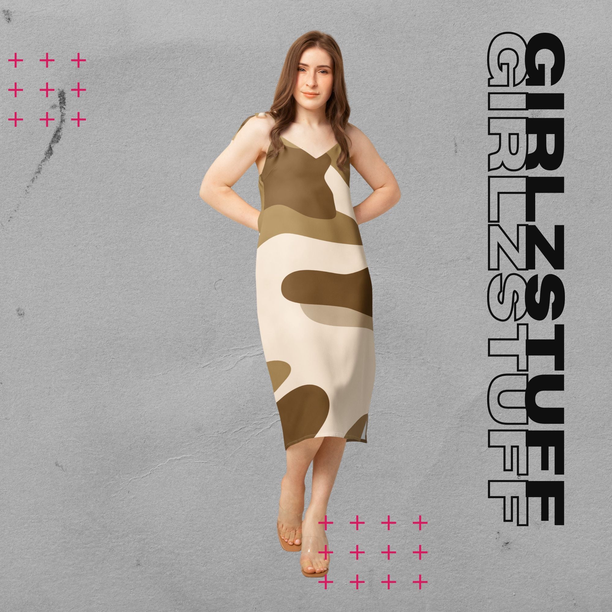Tarn Sand Camouflage Midikleid für Girlzpower 🌿✨ Dein Sommer-Look