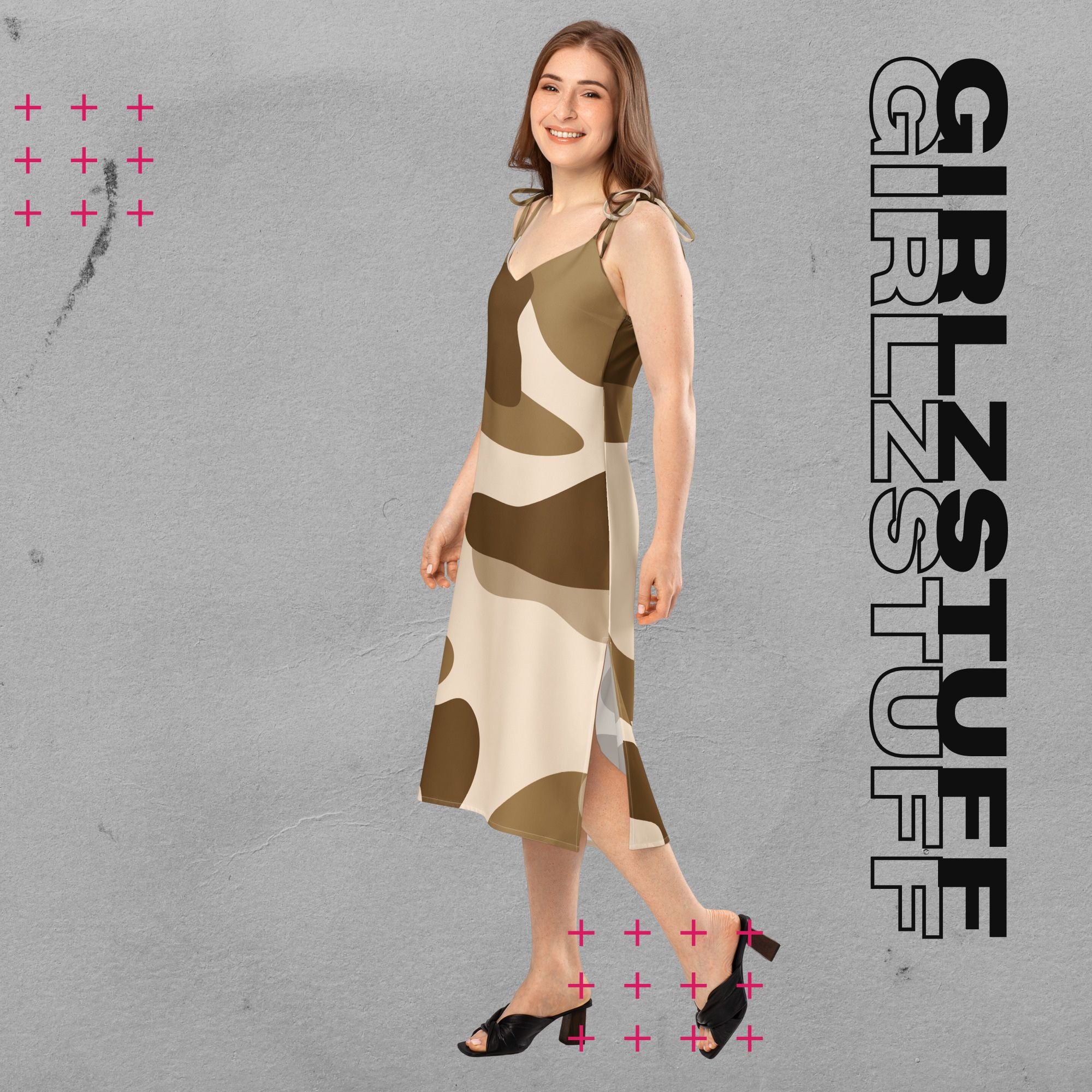 Tarn Sand Camouflage Midikleid für Girlzpower 🌿✨ Dein Sommer-Look