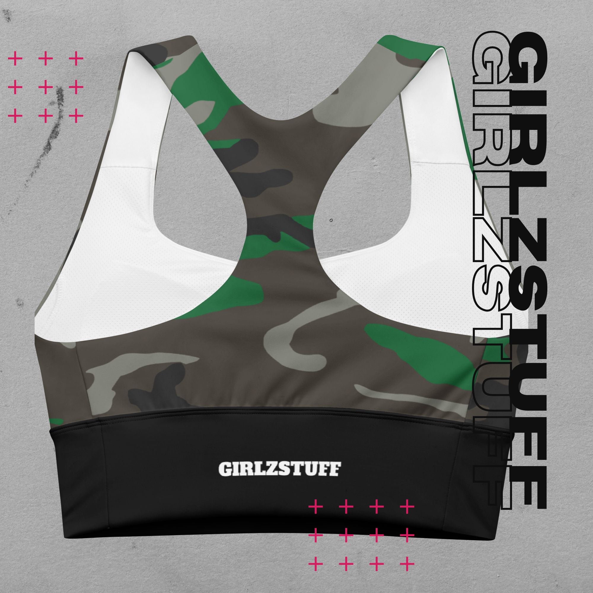 Camo Green Longline Sport-BH – Halt, Style & Girlzpower in einem
