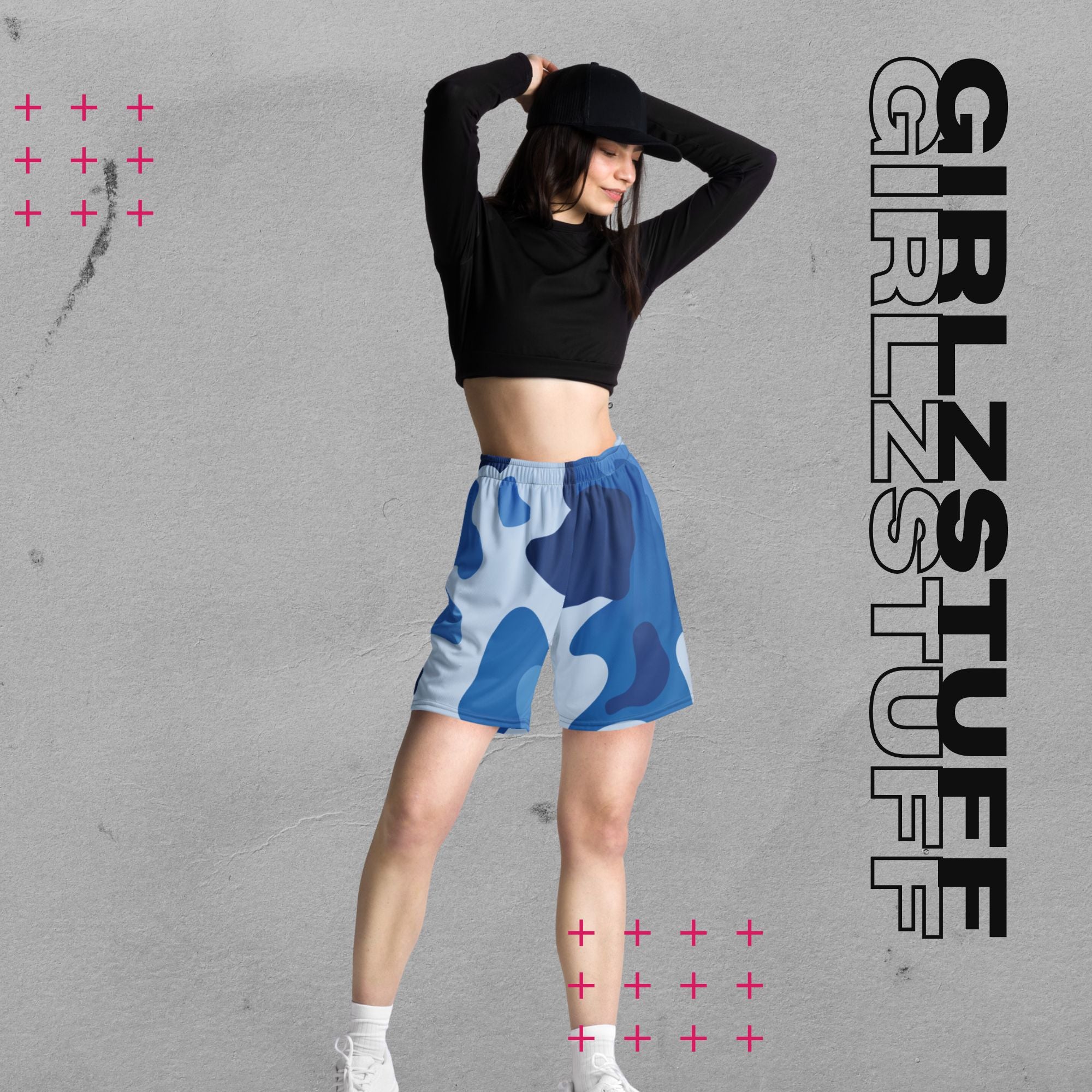 Camo Blue Mesh Shorts – Für Girlz, die in Bewegung bleiben