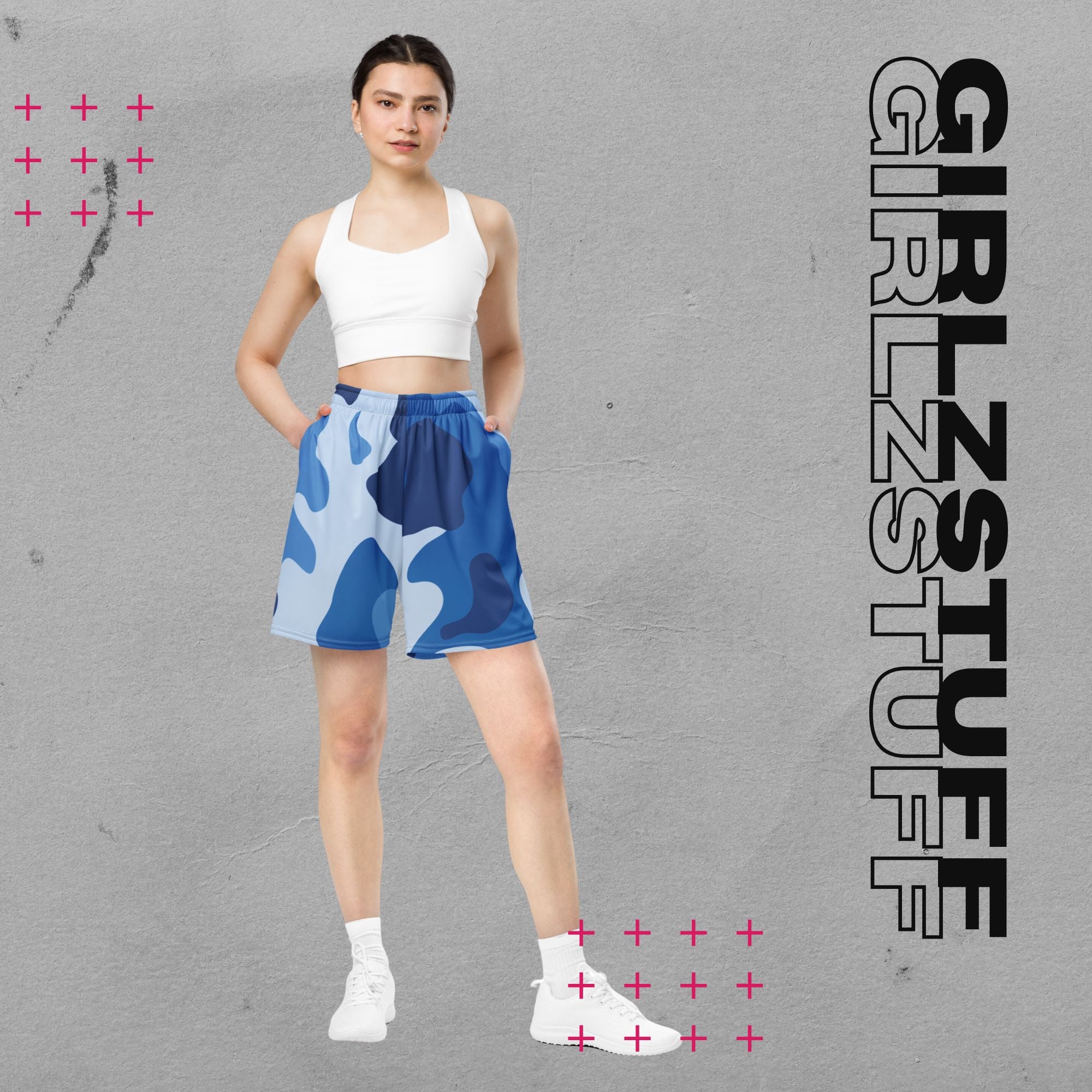 Camo Blue Mesh Shorts – Für Girlz, die in Bewegung bleiben
