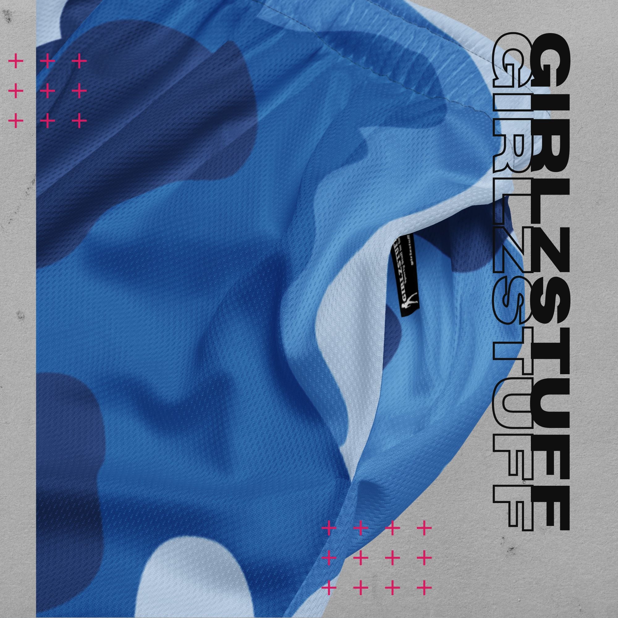 Camo Blue Mesh Shorts – Für Girlz, die in Bewegung bleiben