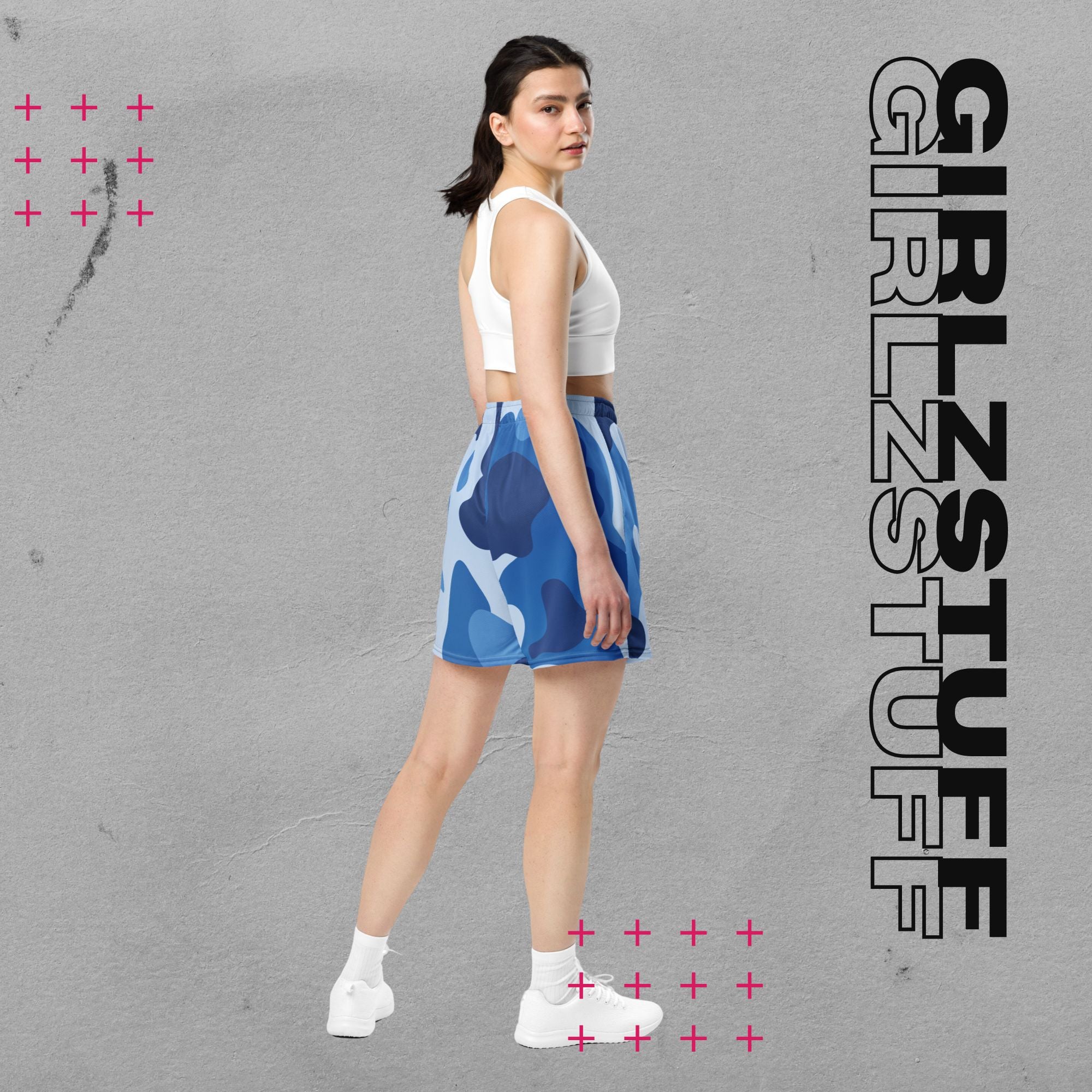 Camo Blue Mesh Shorts – Für Girlz, die in Bewegung bleiben