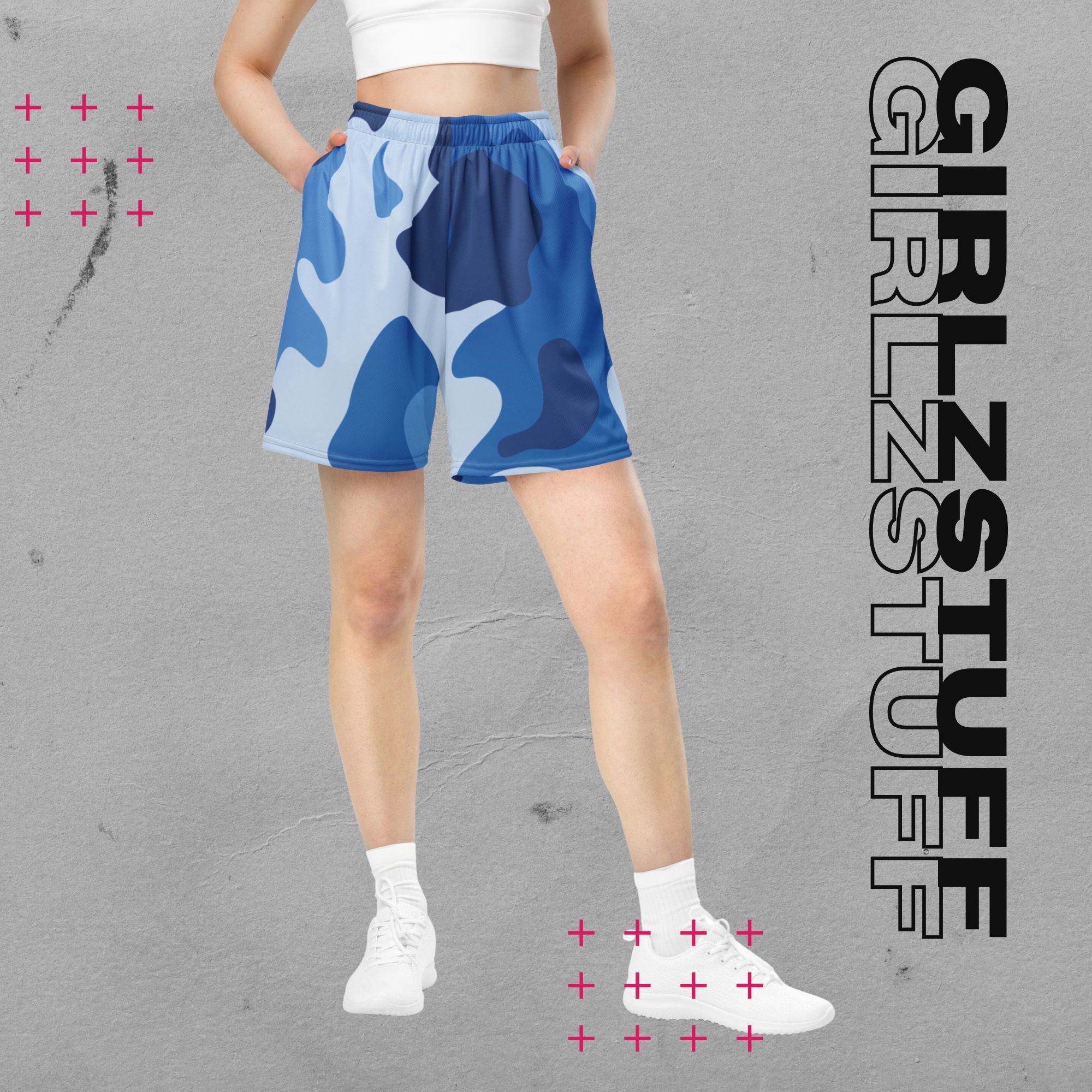 Camo Blue Mesh Shorts – Für Girlz, die in Bewegung bleiben