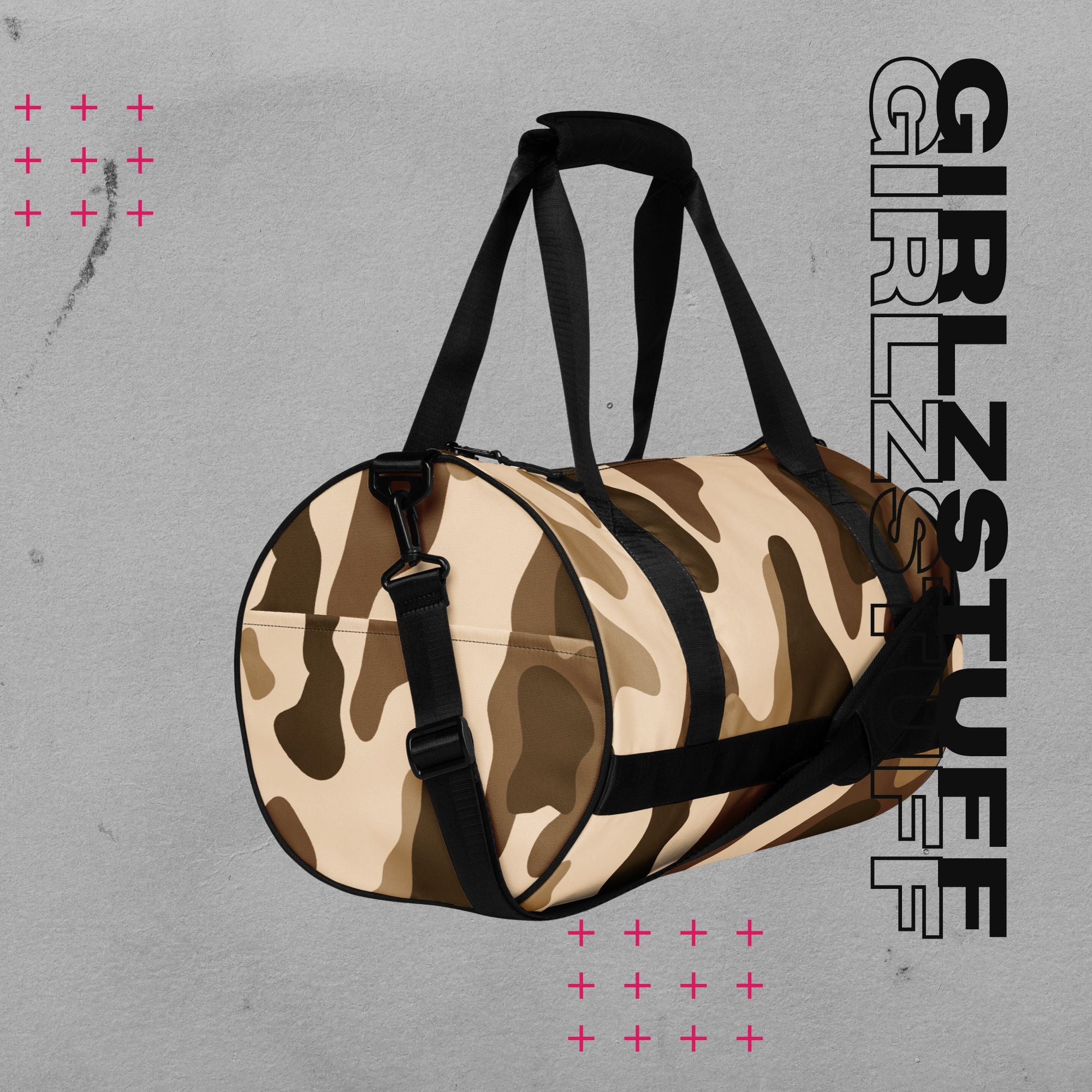 Camo Sand Sporttasche – Stark, stylisch & ready für dein Workout oder den Alltag