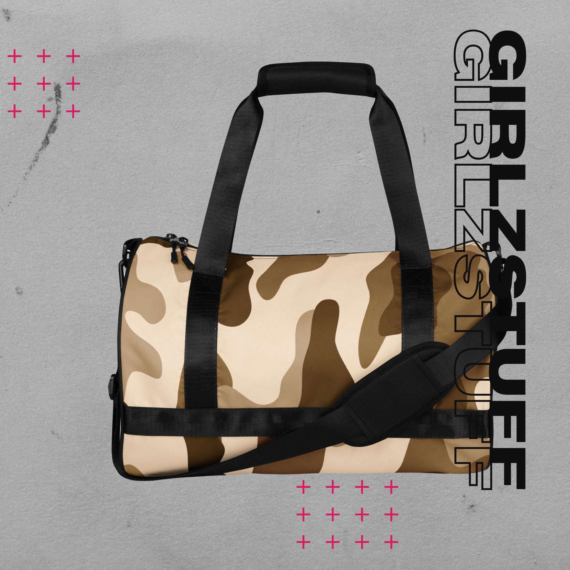 Camo Sand Sporttasche – Stark, stylisch & ready für dein Workout oder den Alltag