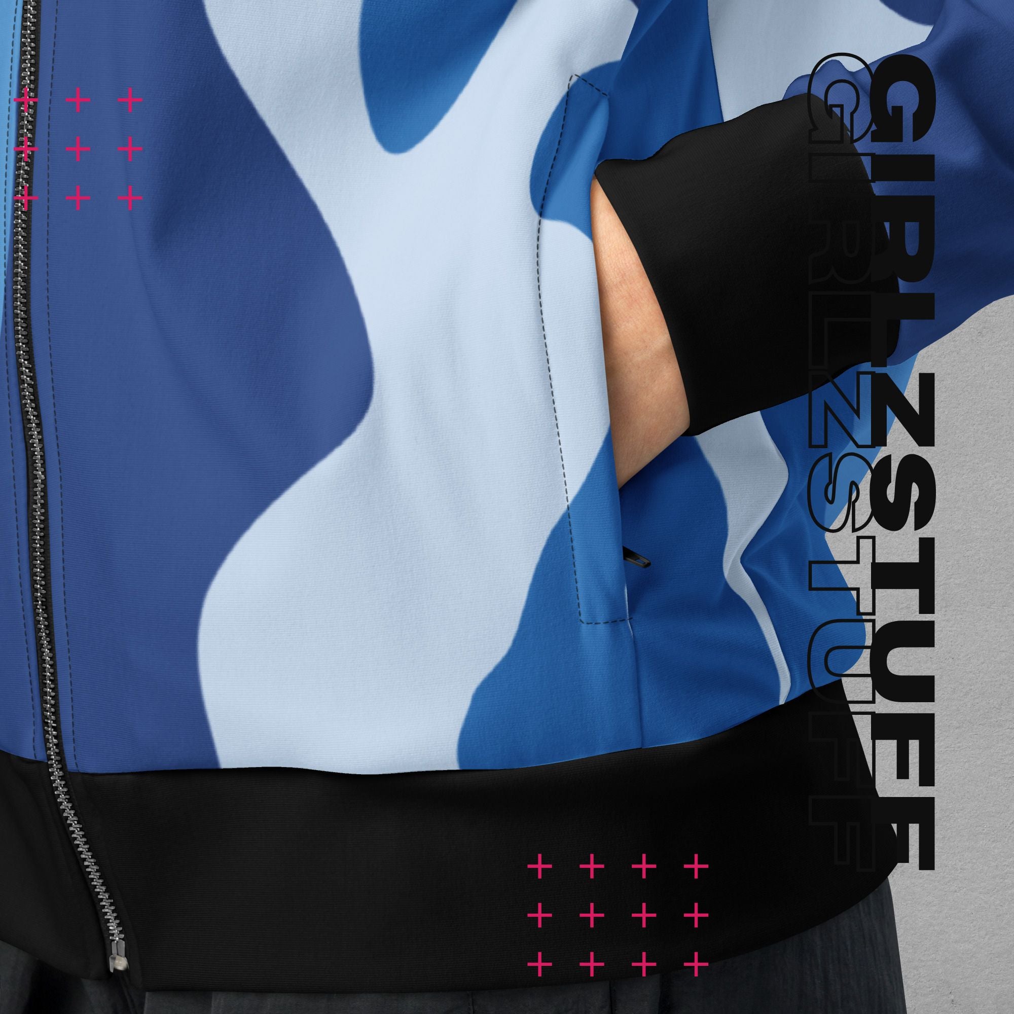 Camo Blue Zipper – Dein Go-To Layer für Bewegung & Girlzpower