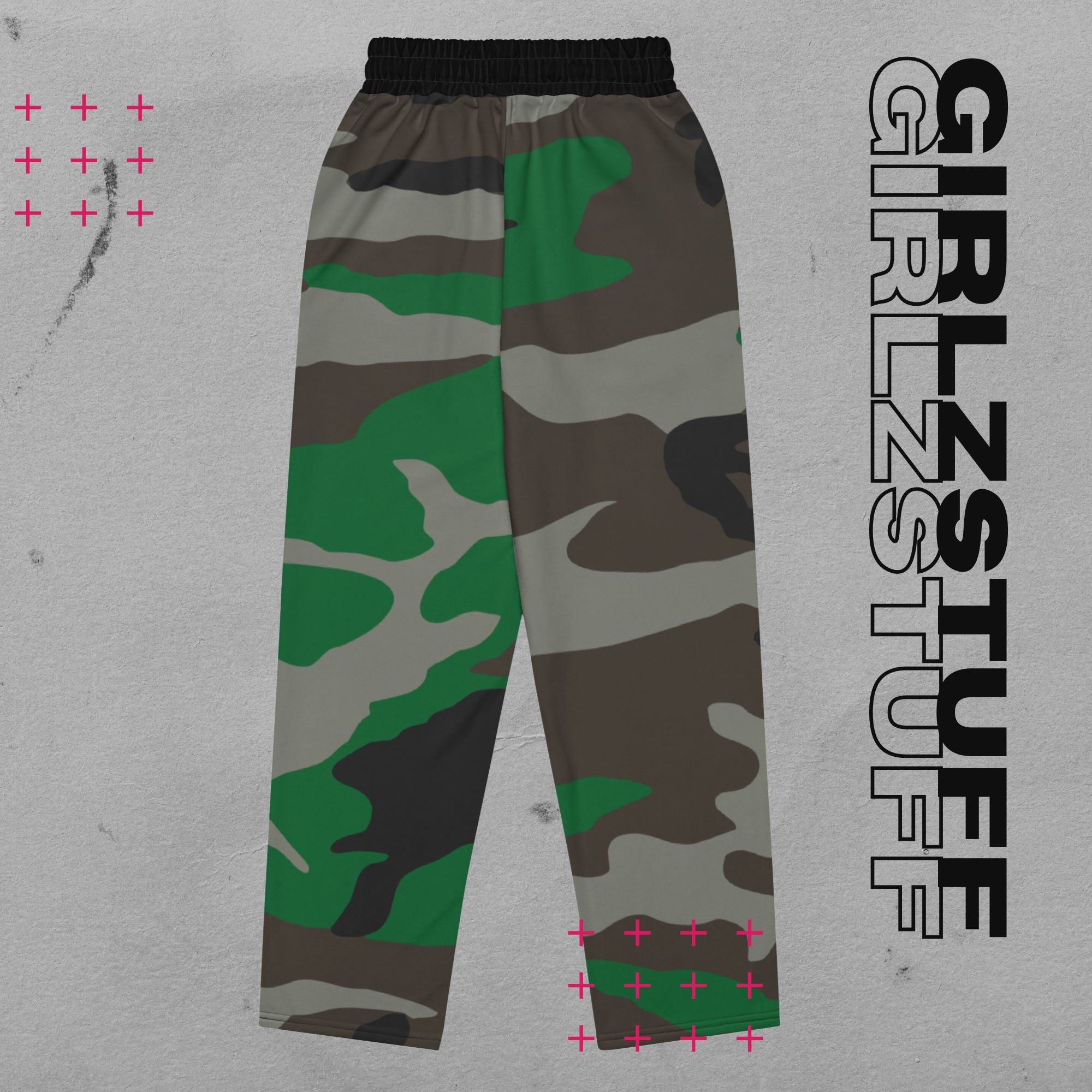 Wide Leg Camo Green Jogginghose – 90s Vibes, Girlzpower Fit