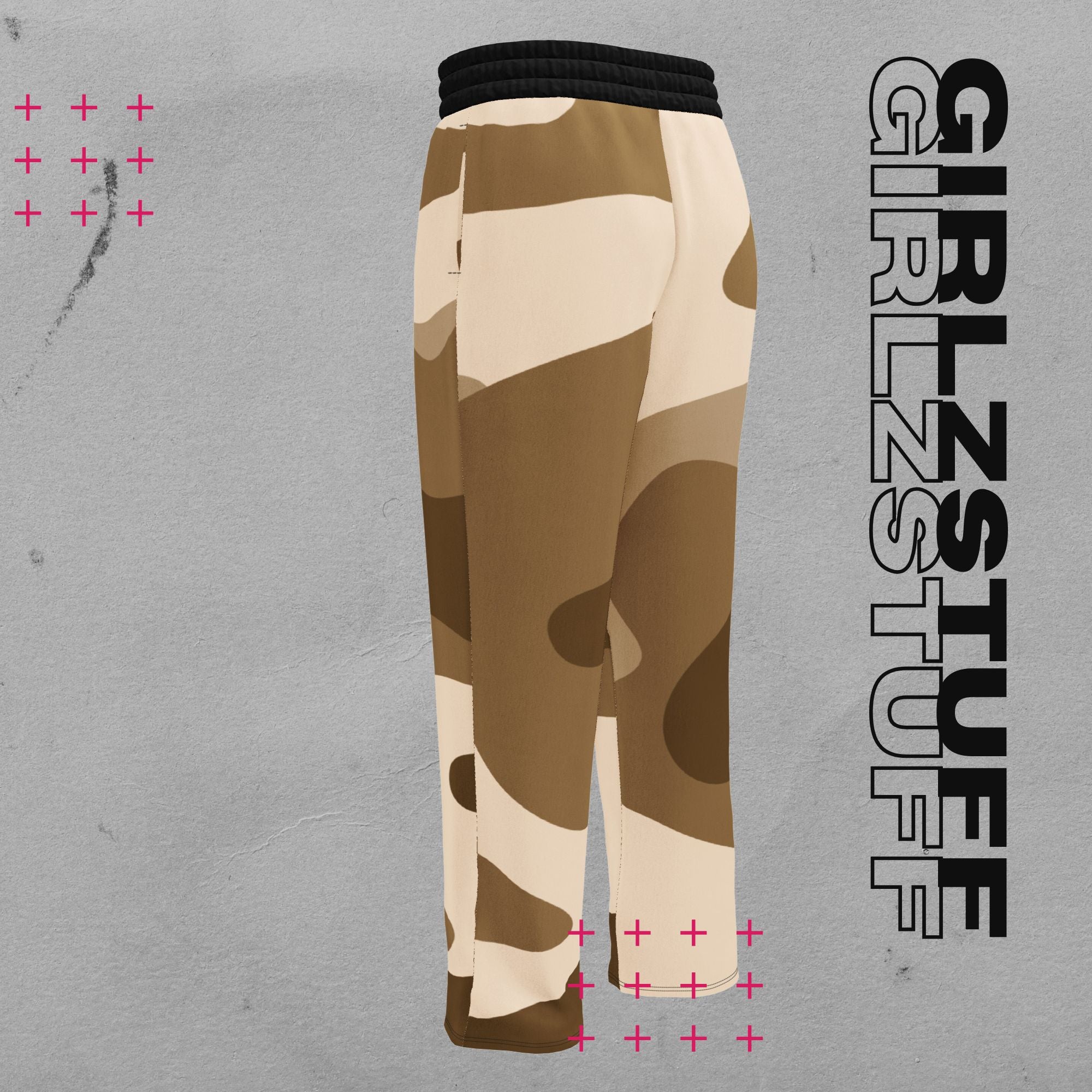Wide Leg Camo Sand Jogginghose – 90s Vibes, Girlzpower Fit
