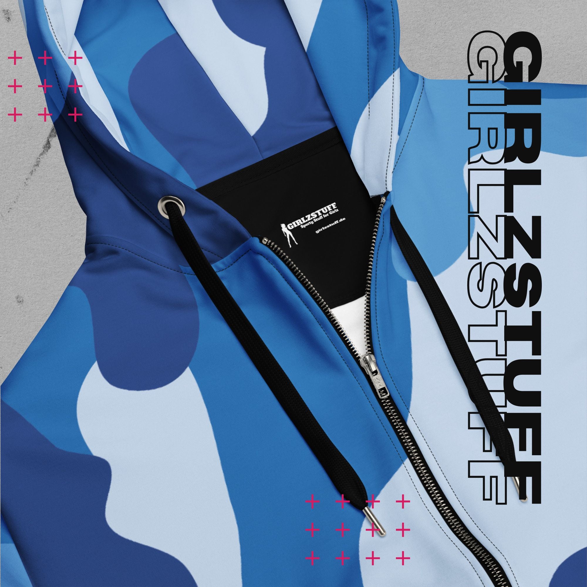 Camo Blue Zip Hoodie – Locker. Laut. Und ready für alles.