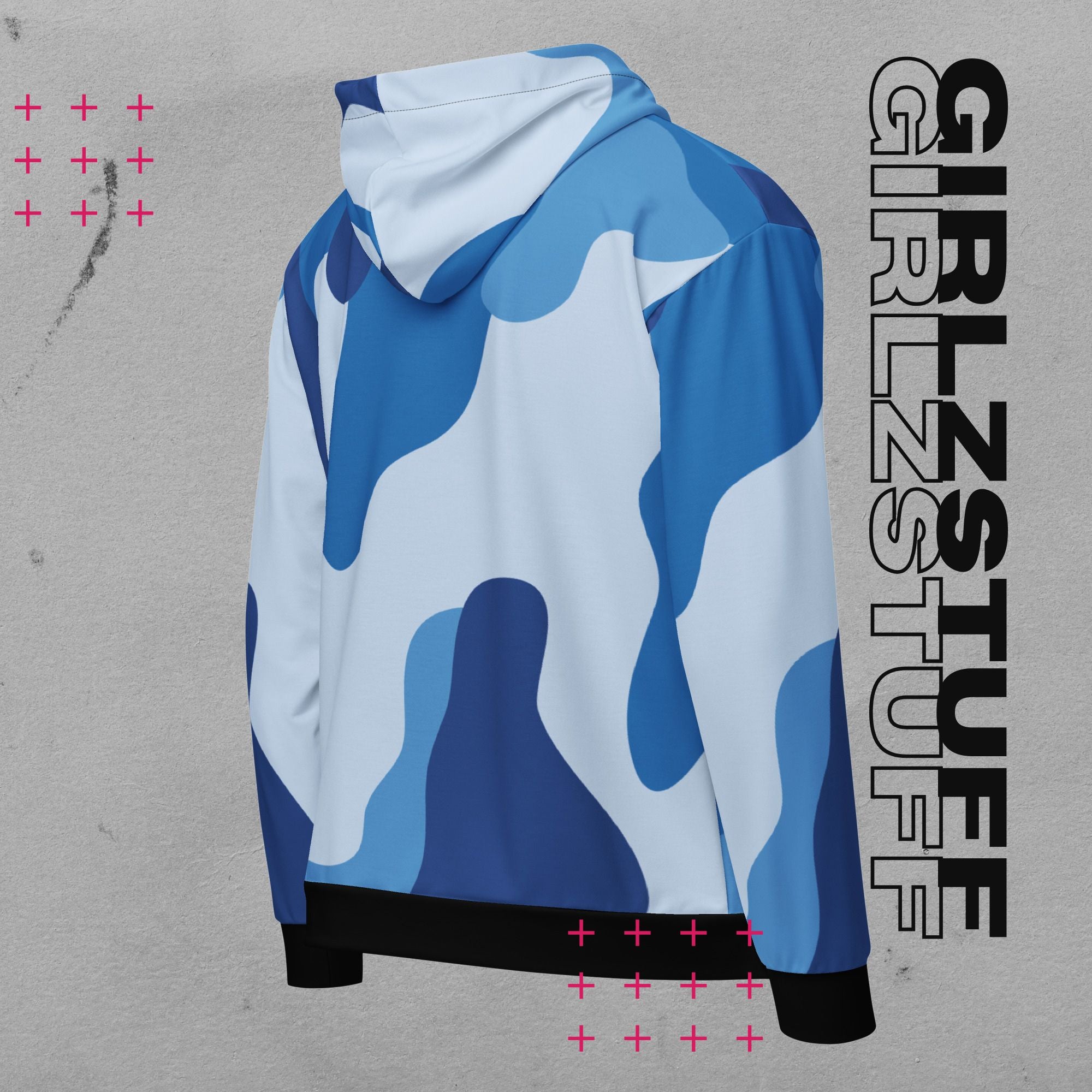 Camo Blue Zip Hoodie – Locker. Laut. Und ready für alles.