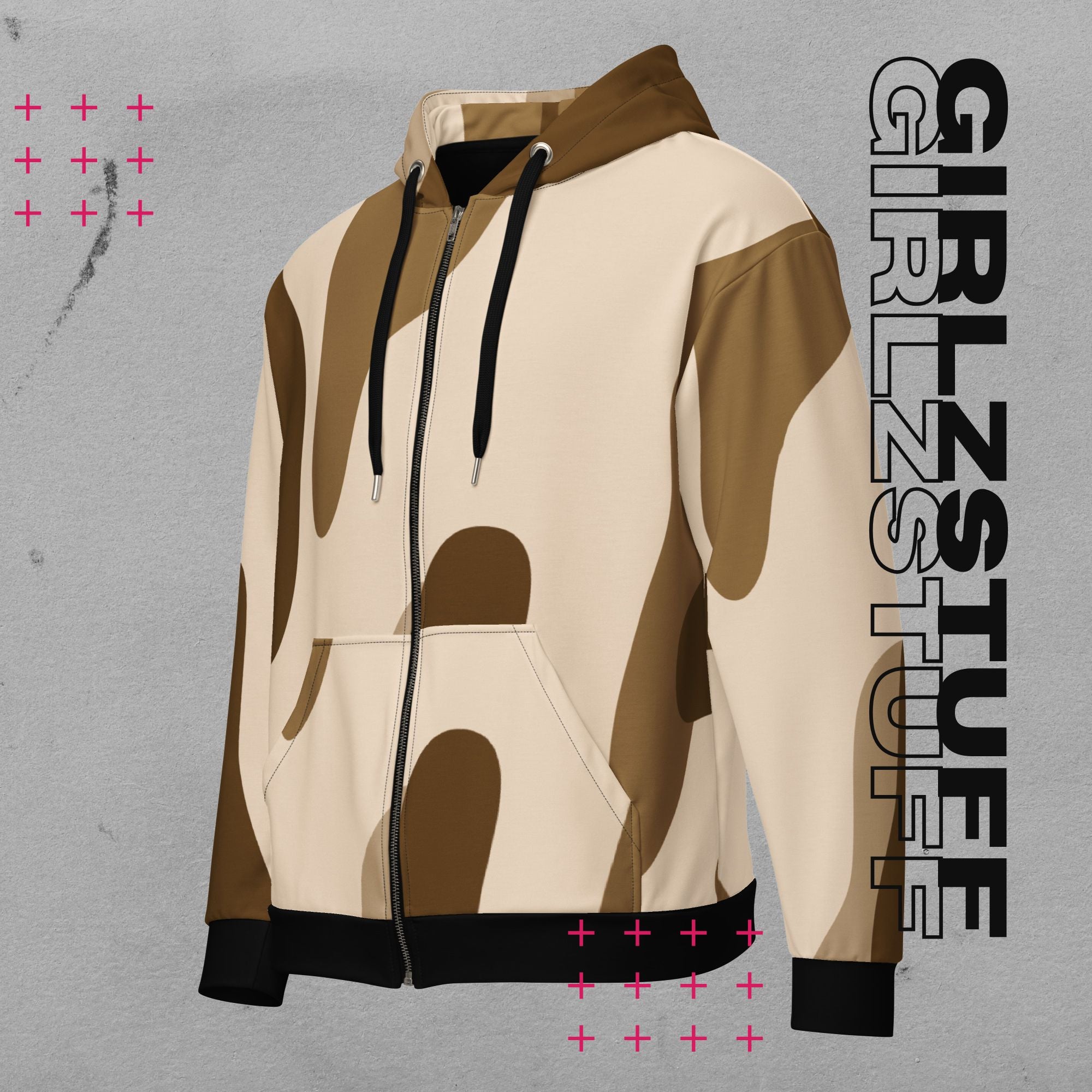 Camo Sand Zip Hoodie – Locker. Laut. Und ready für alles.