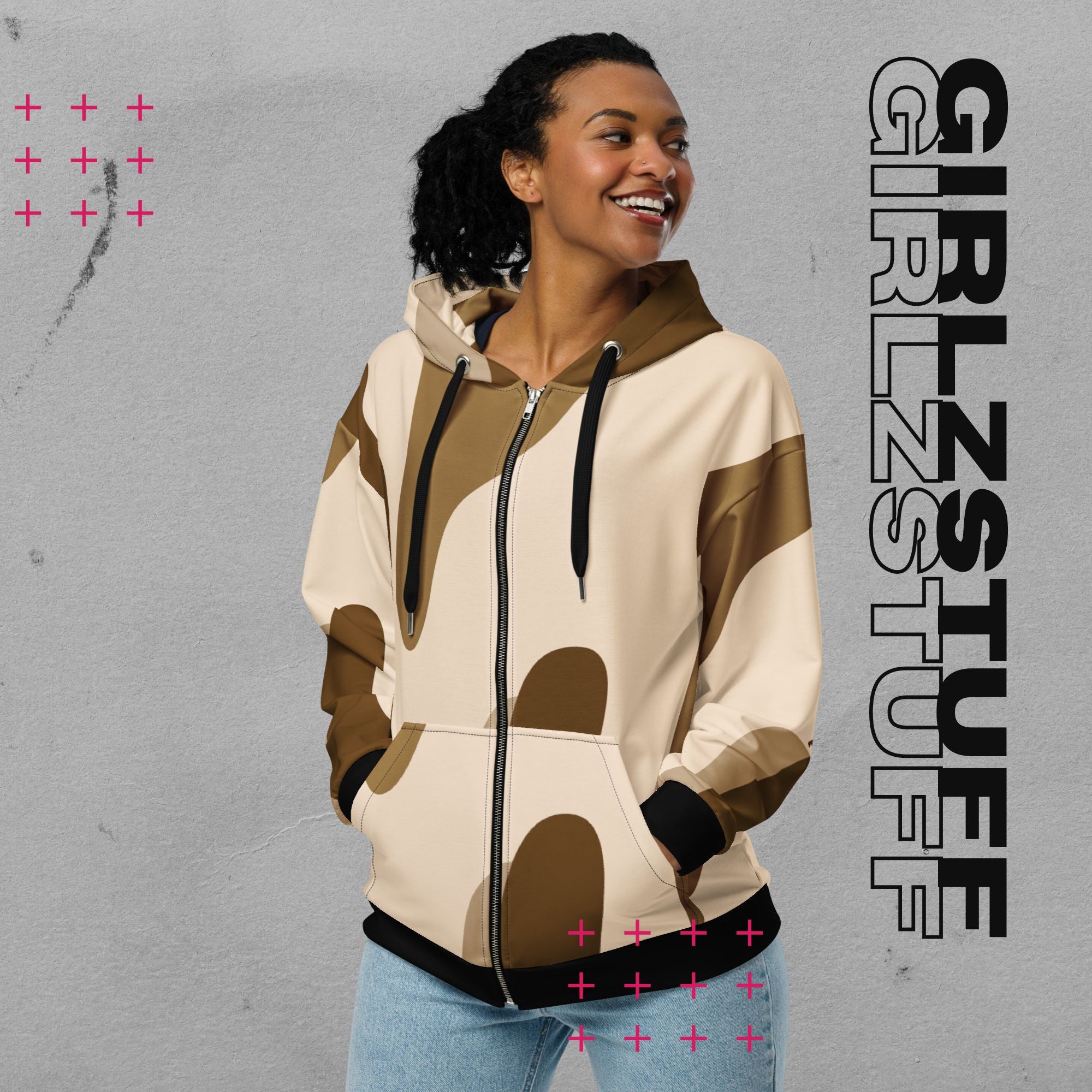Camo Sand Zip Hoodie – Locker. Laut. Und ready für alles.
