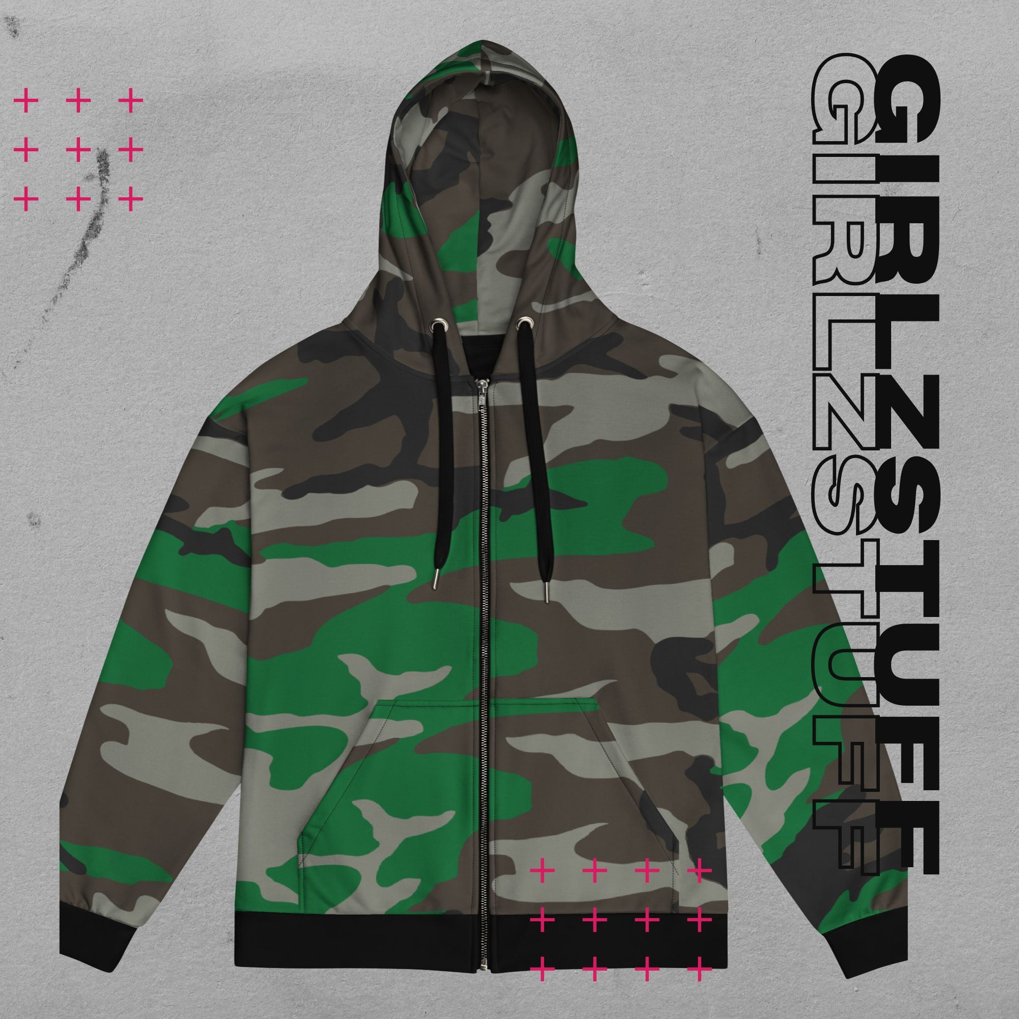 Camo Green Zip Hoodie – Locker. Laut. Und ready für alles.