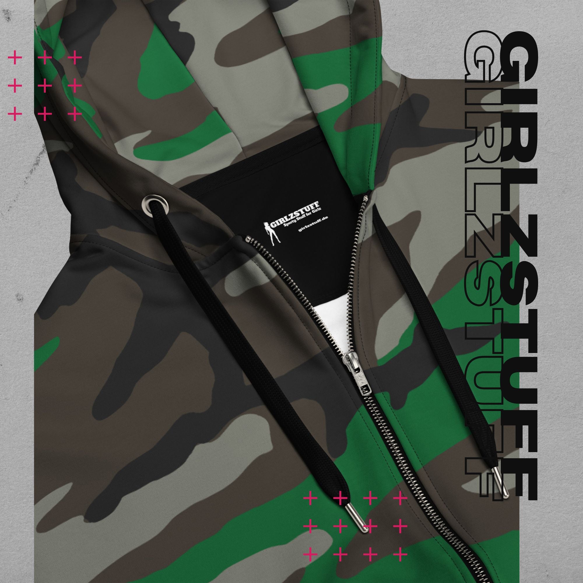 Camo Green Zip Hoodie – Locker. Laut. Und ready für alles.