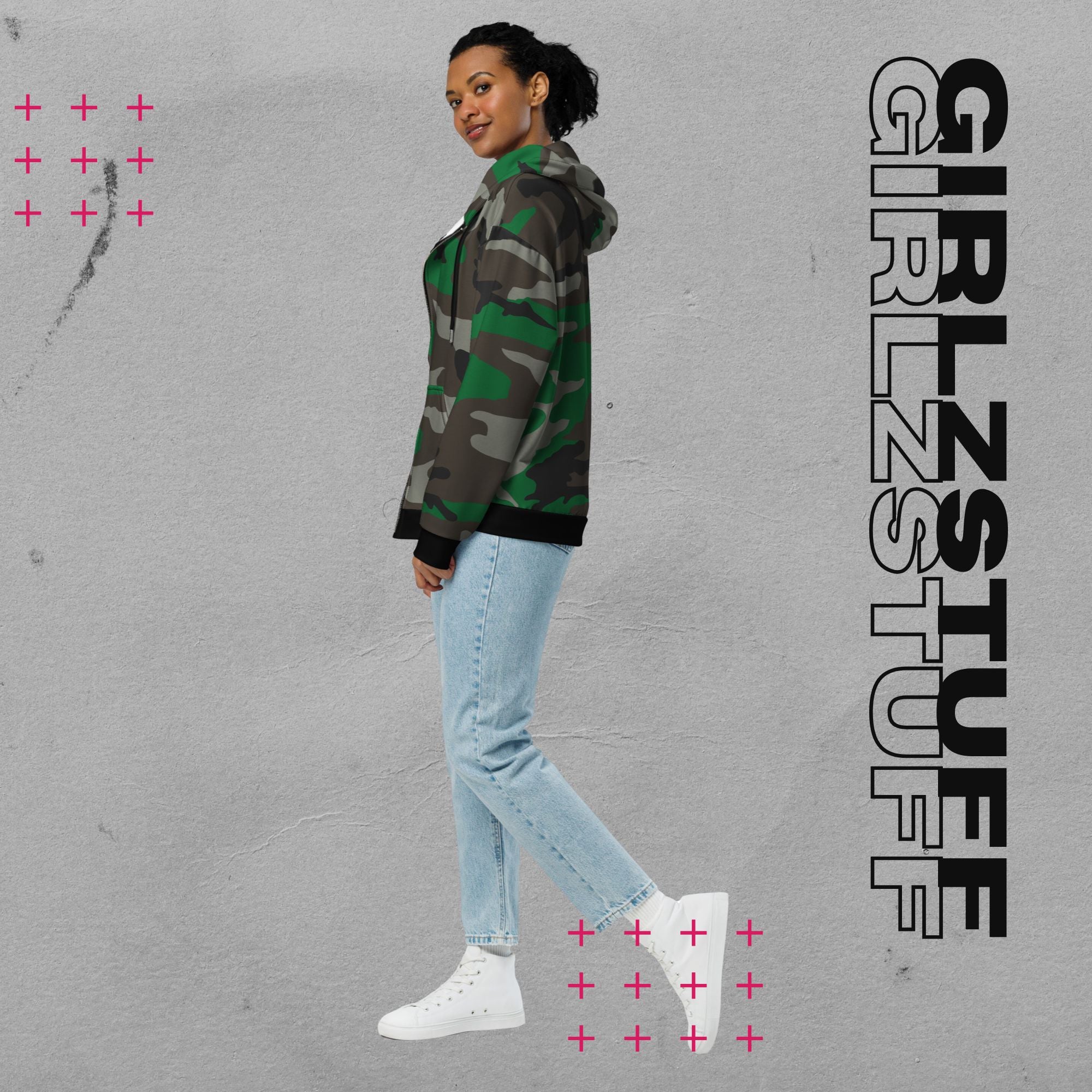 Camo Green Zip Hoodie – Locker. Laut. Und ready für alles.