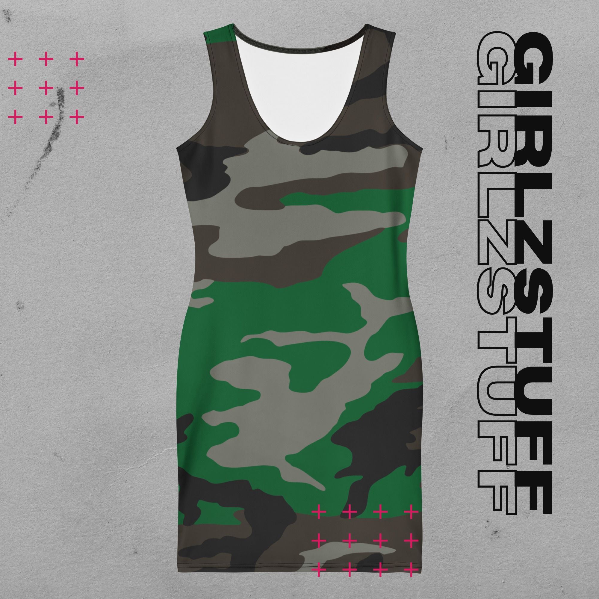 Camouflage Bodycon Mini Kleid – Figurbetont, Stylish & Komfortabel