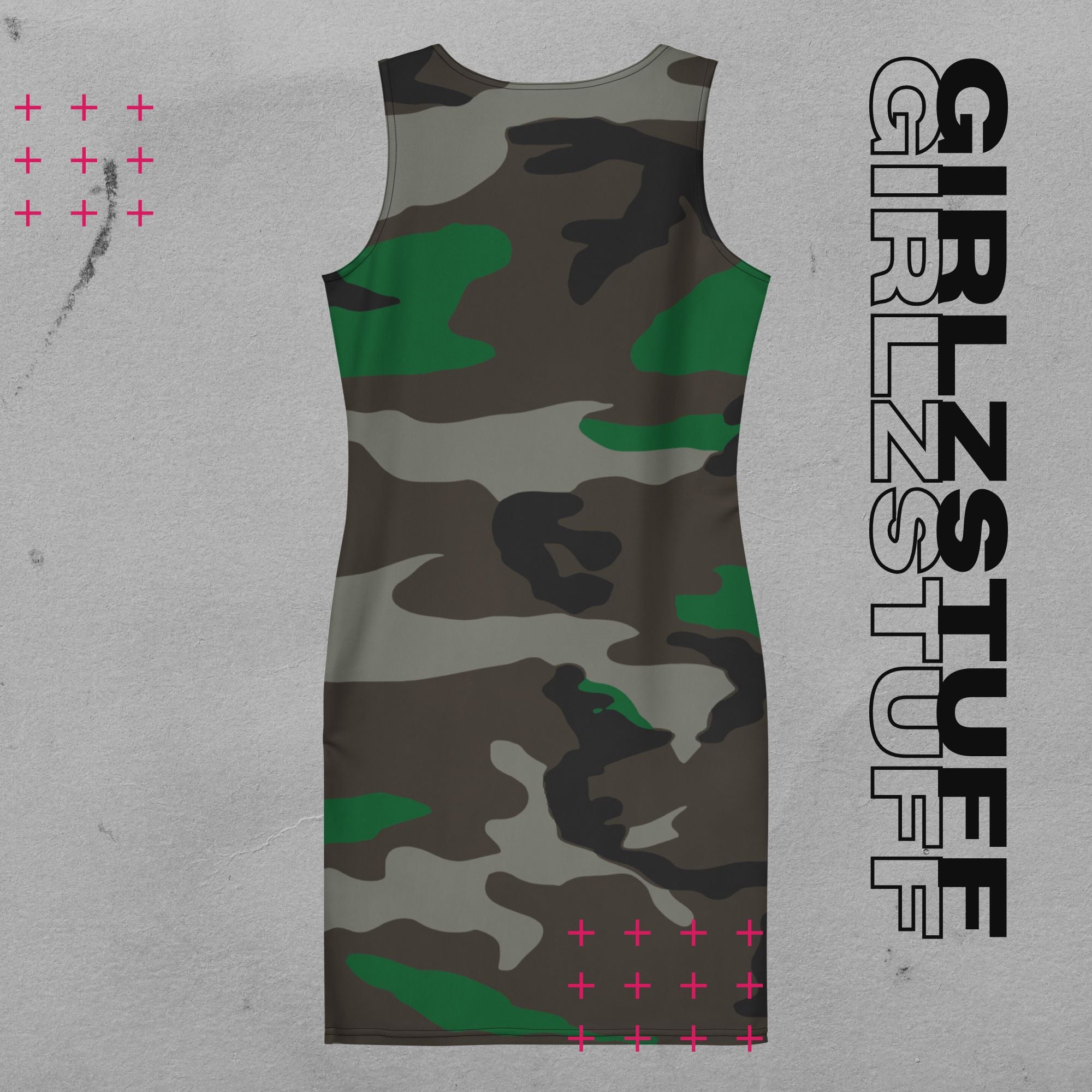 Camouflage Bodycon Mini Kleid – Figurbetont, Stylish & Komfortabel