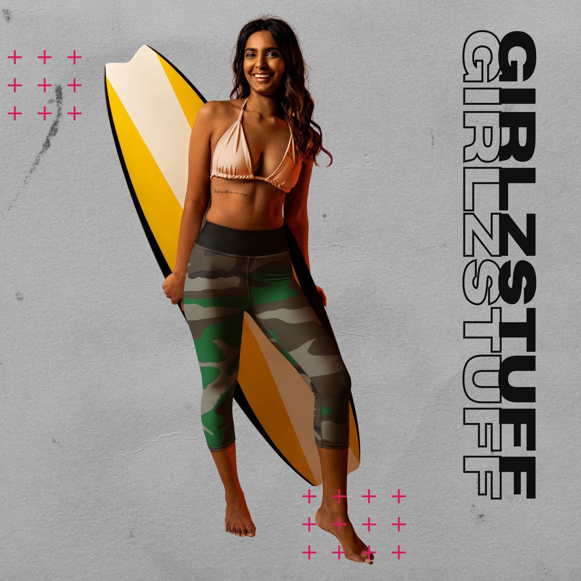 Camo Green Capri-Leggings – Power-Moves in halber Länge