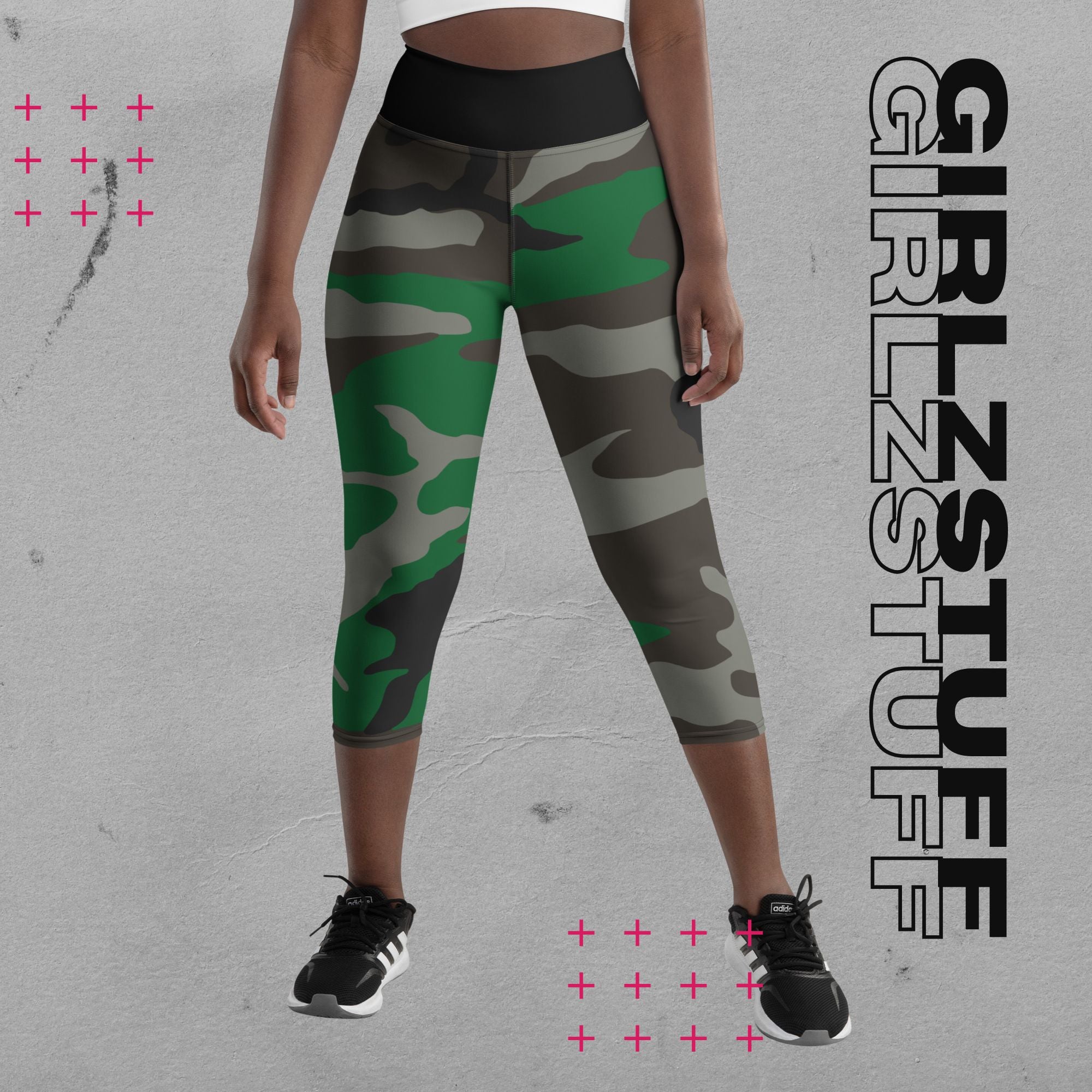 Camo Green Capri-Leggings – Power-Moves in halber Länge