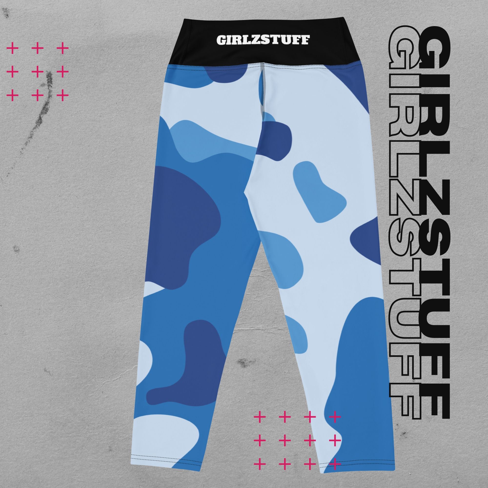 Camo Blue Capri-Leggings – Power-Moves in halber Länge
