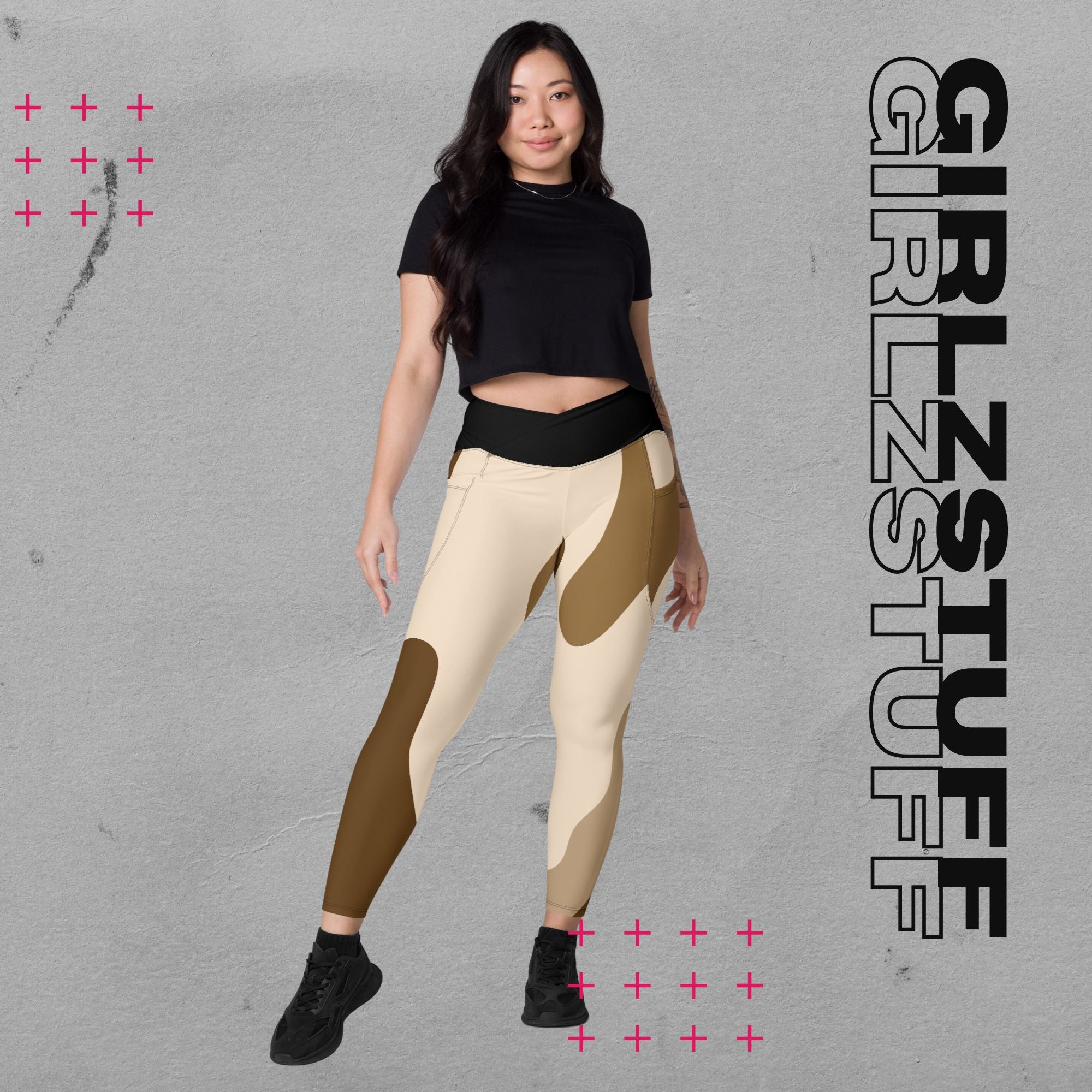 Camo Sand  Crossover Leggings mit V-Bund – Stylisch, praktisch, einfach wow