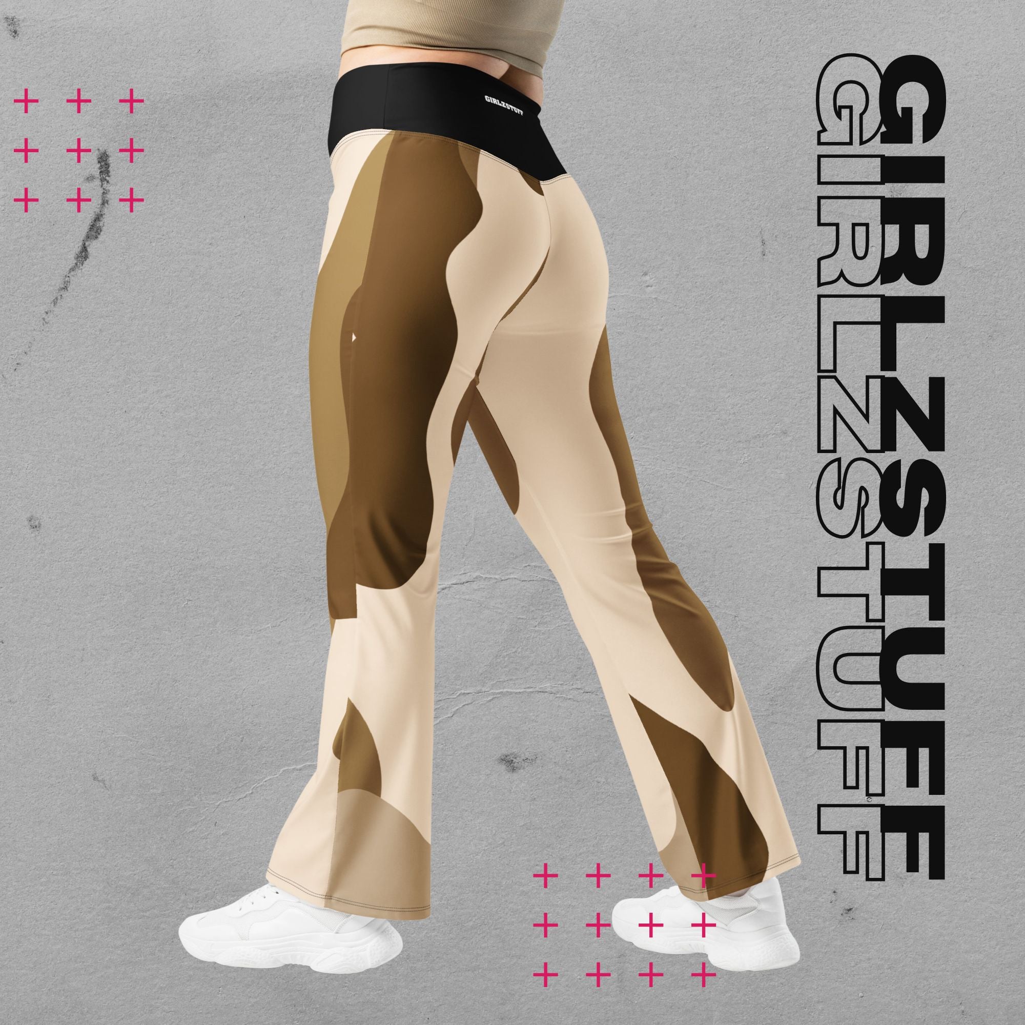 Camo Sand Flare Leggings – figure-hugging, bold &amp; made to move - leggings with flare