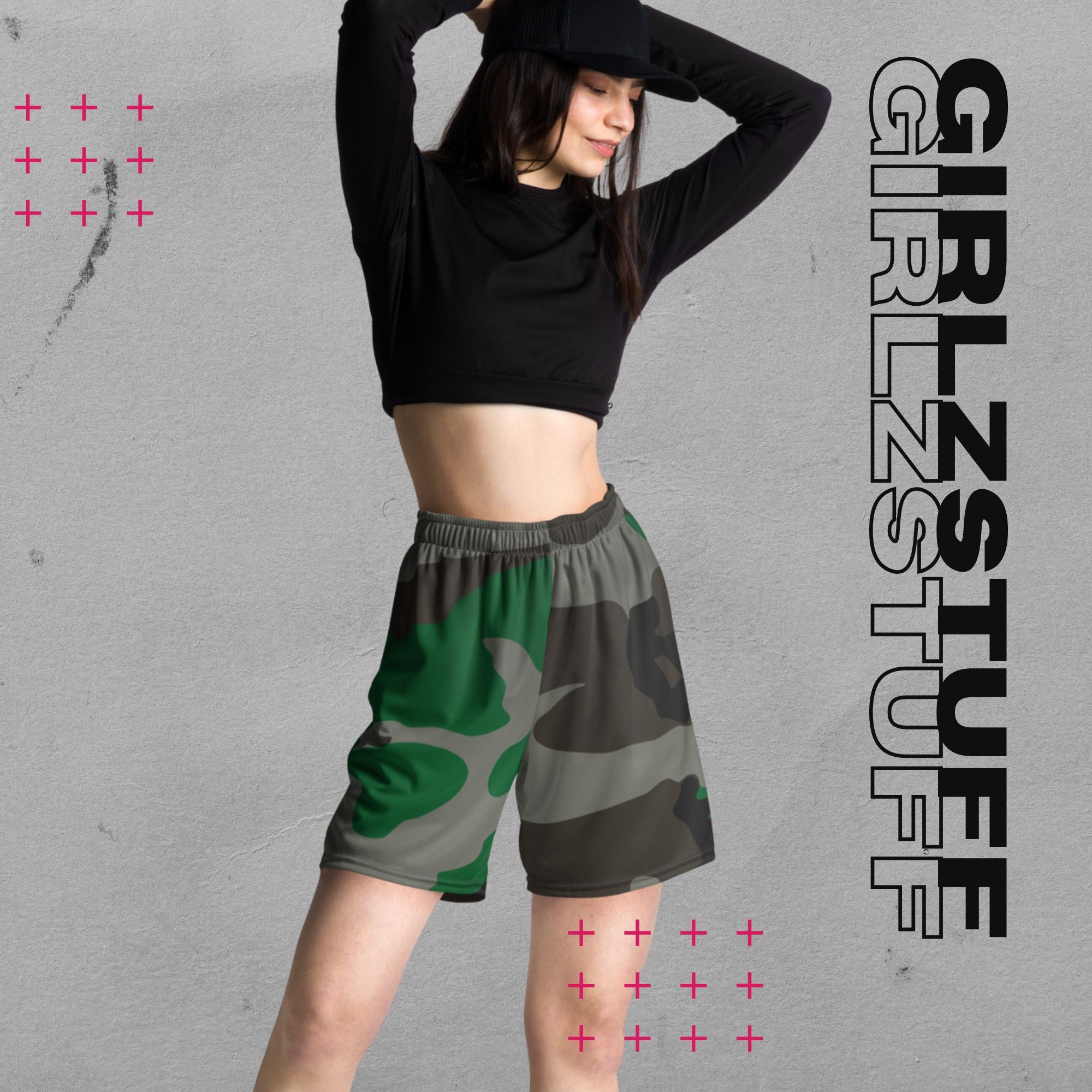Camo Green Mesh Shorts – Für Girlz, die in Bewegung bleiben