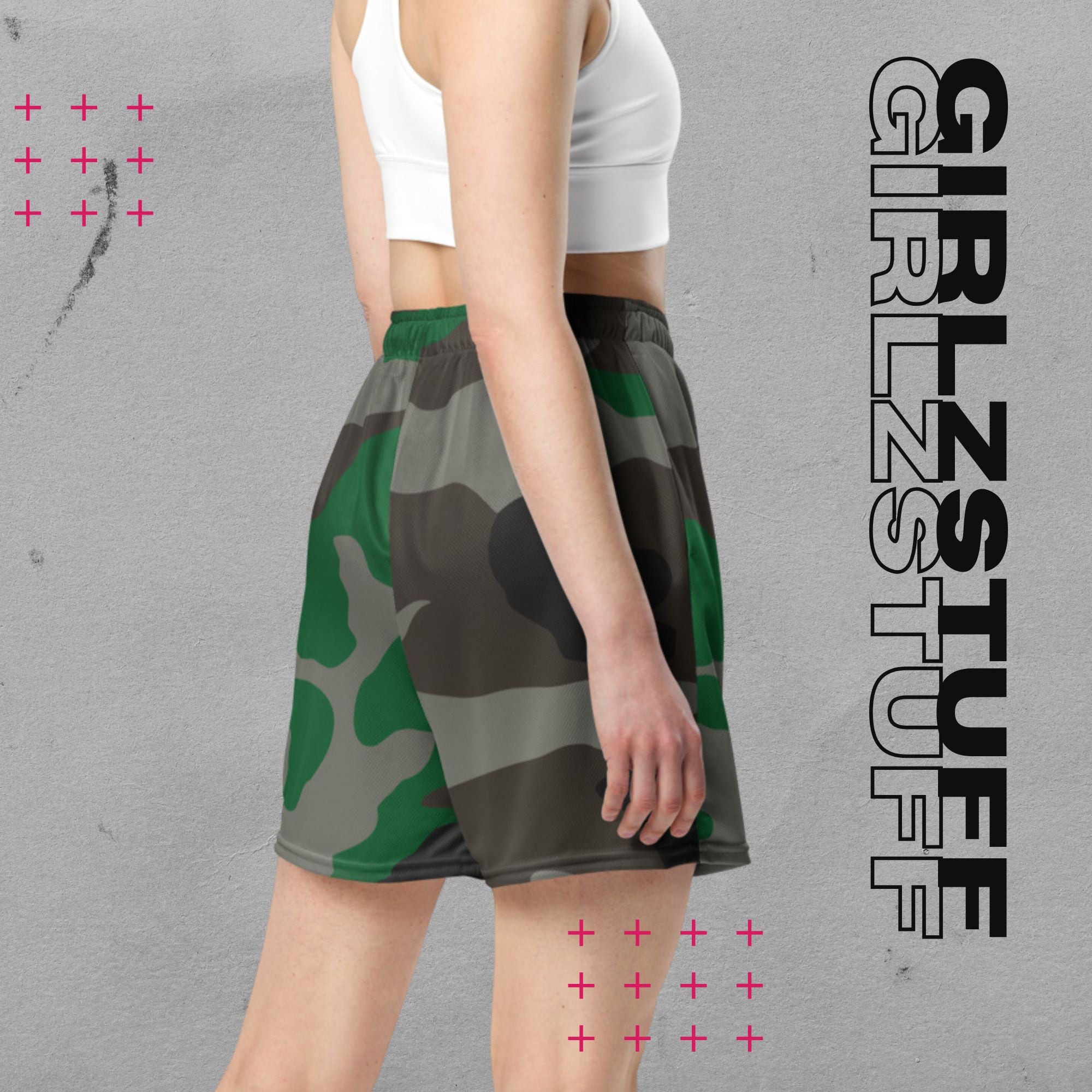 Camo Green Mesh Shorts – Für Girlz, die in Bewegung bleiben