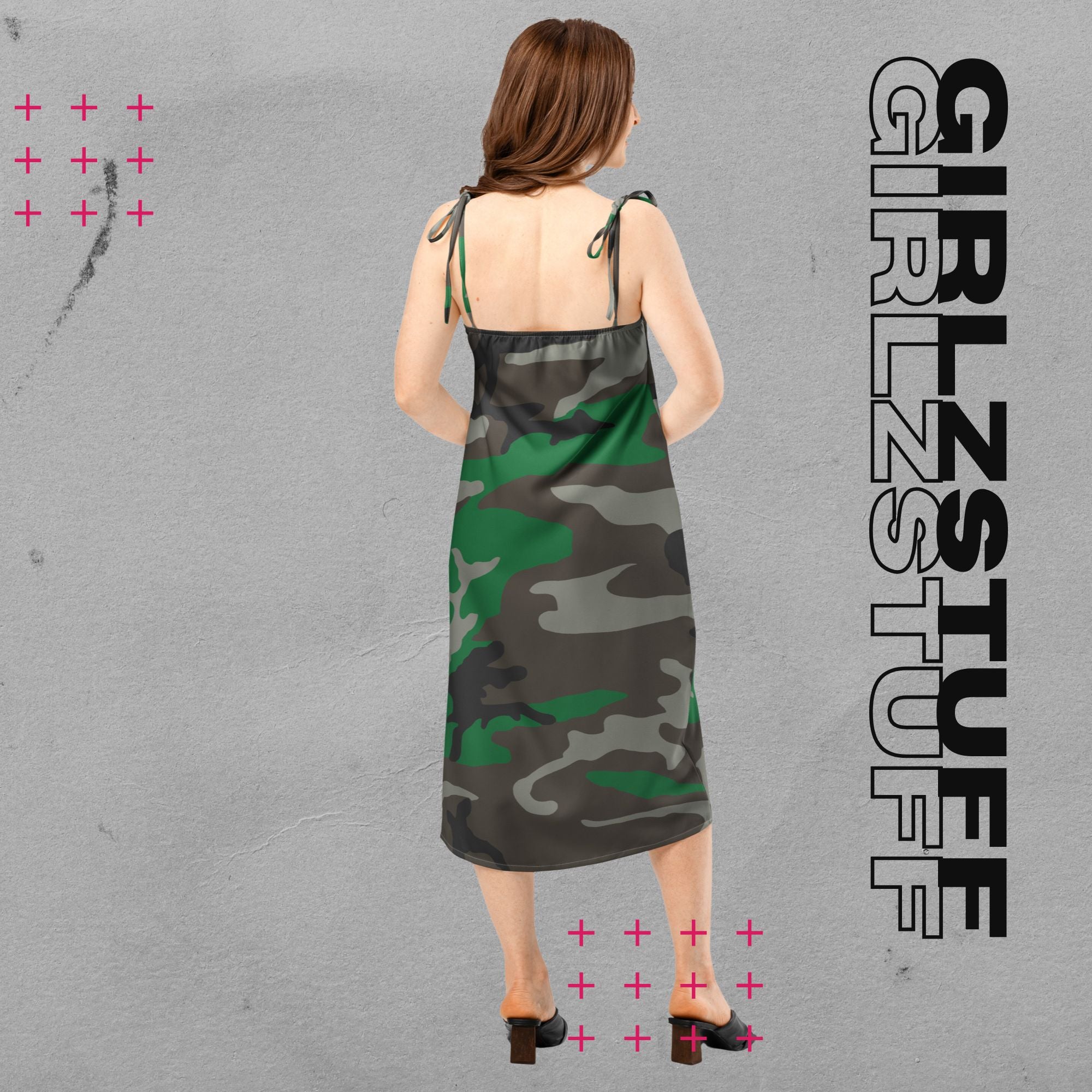 Camouflage Midikleid in Tarn Grün für Girlzpower 🌿✨ Dein Sommer-Look