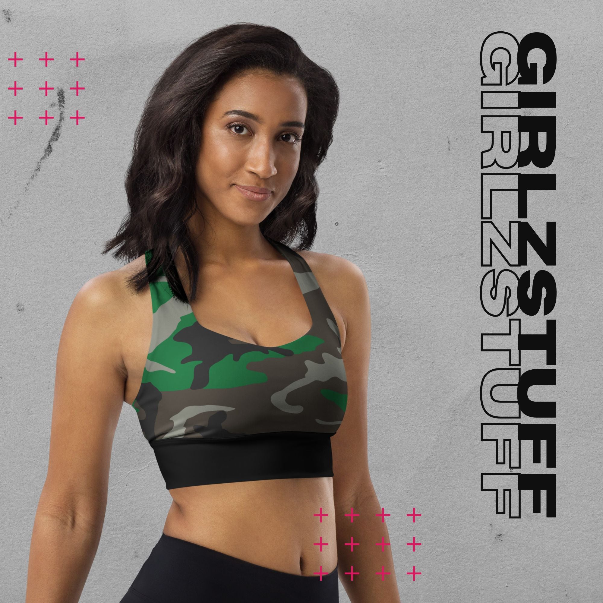 Camo Green Longline Sport-BH – Halt, Style & Girlzpower in einem