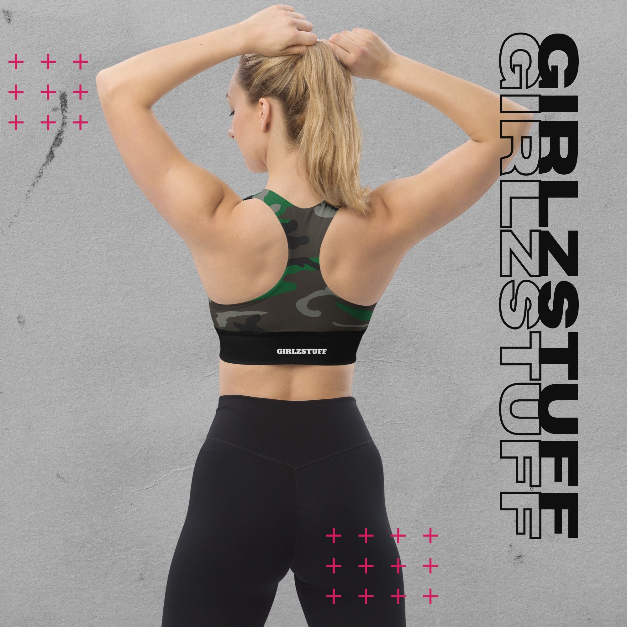 Camo Green Longline Sport-BH – Halt, Style & Girlzpower in einem
